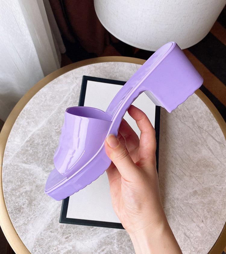 Waterproof Platform Display Leg Thick-soled Thick High-heel Beach Shoes
