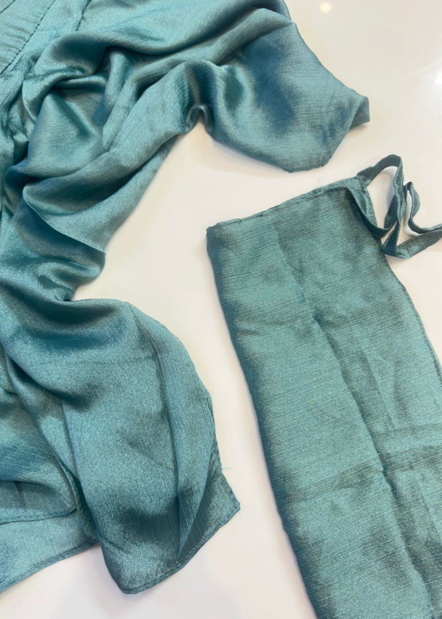 banarsi silk Hijab in Sea green