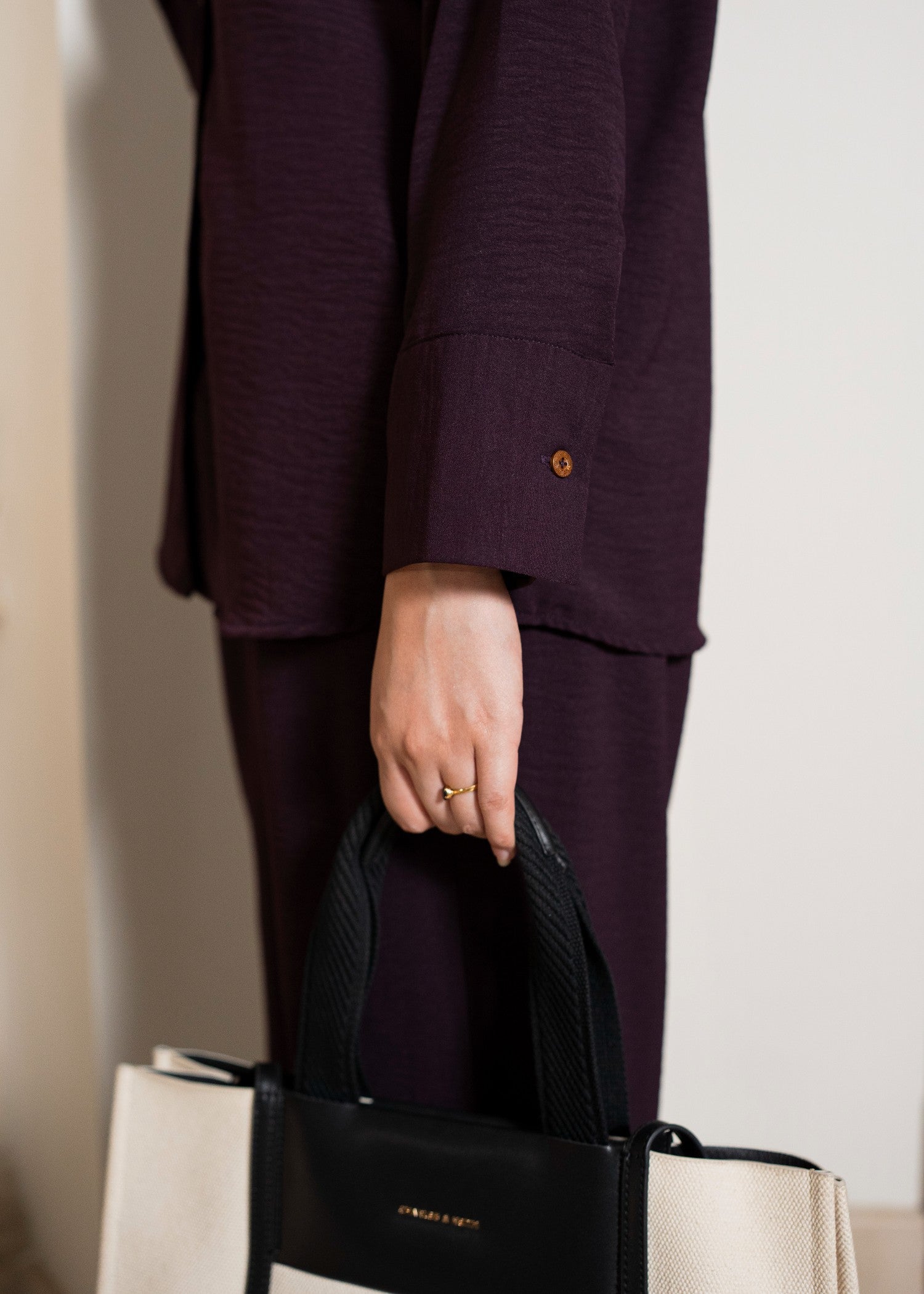 cotton-spandex Co ord Sets in Deep purple