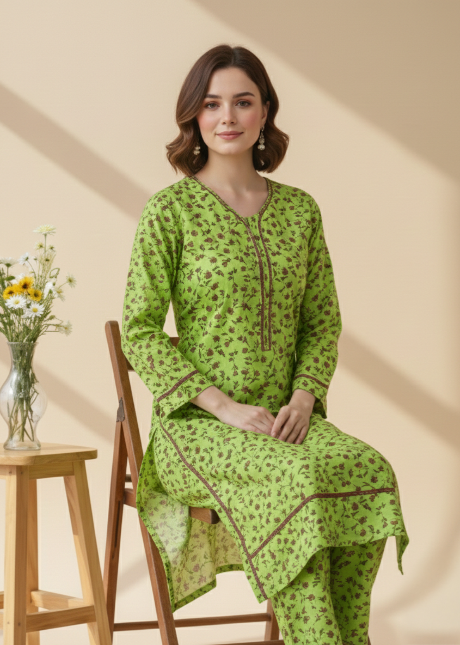 lawn Co Ord Sets in Kelly green