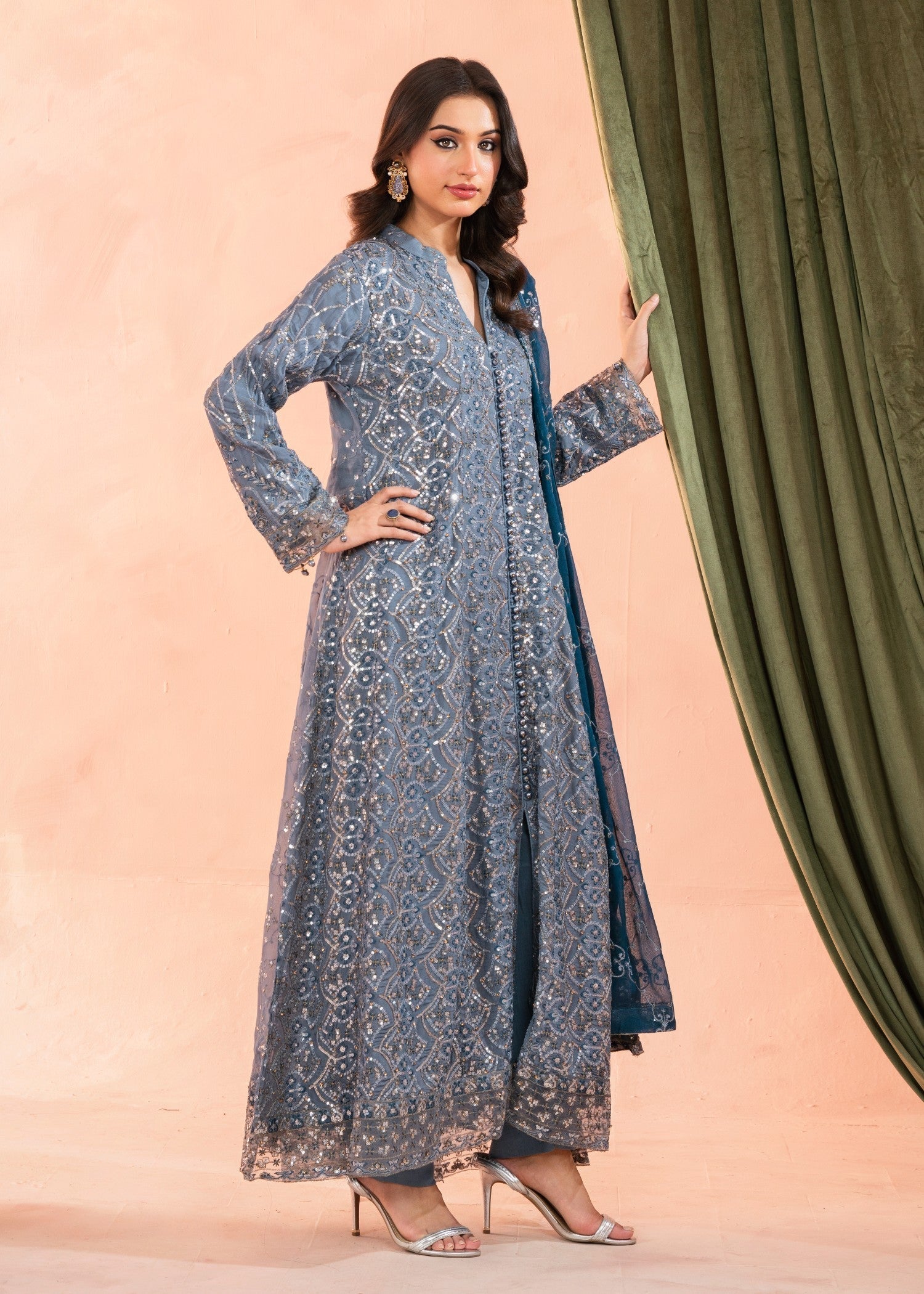 chiffon Maxi in Slate grey