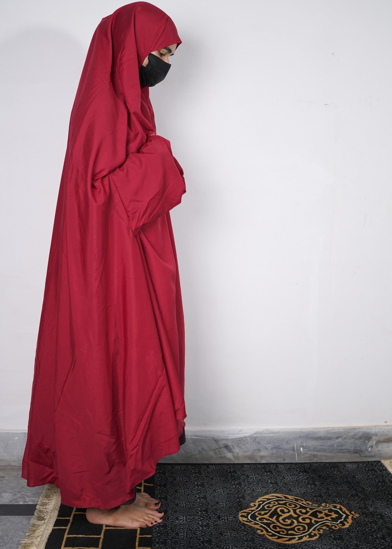 cotton linen Chaddar in Maroon