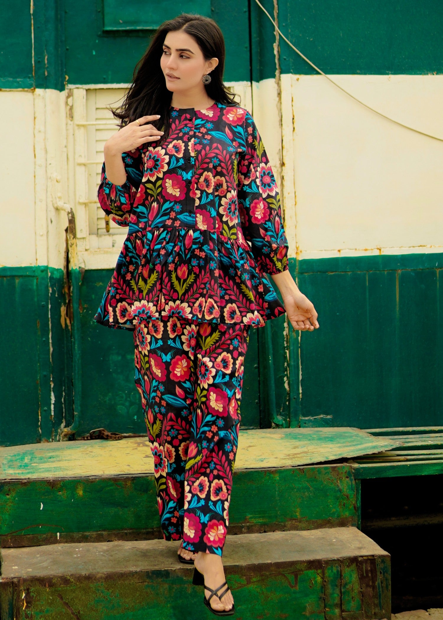 pure cotton Co Ord Sets in Black