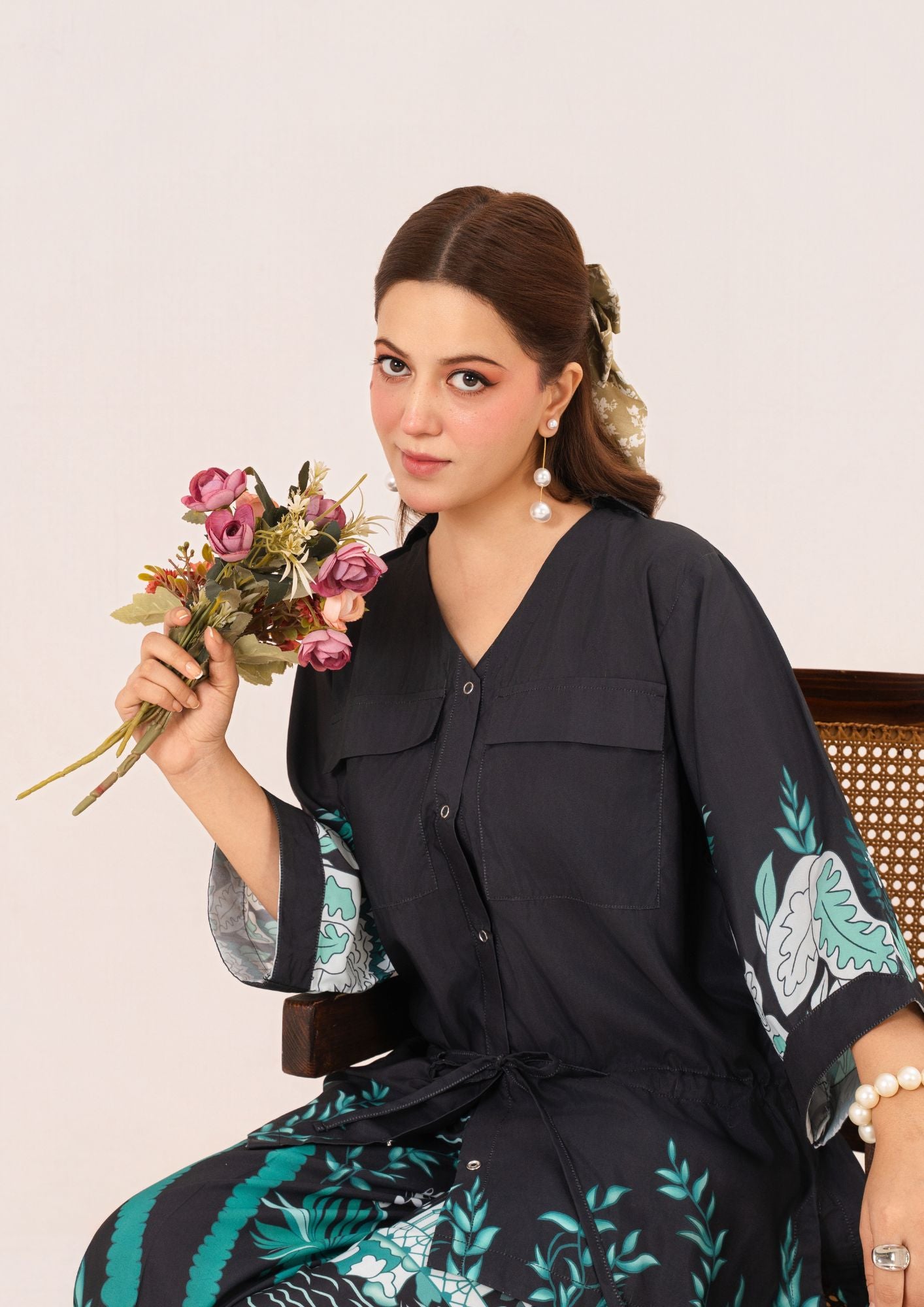 swiss cotton Co ord Sets in Black