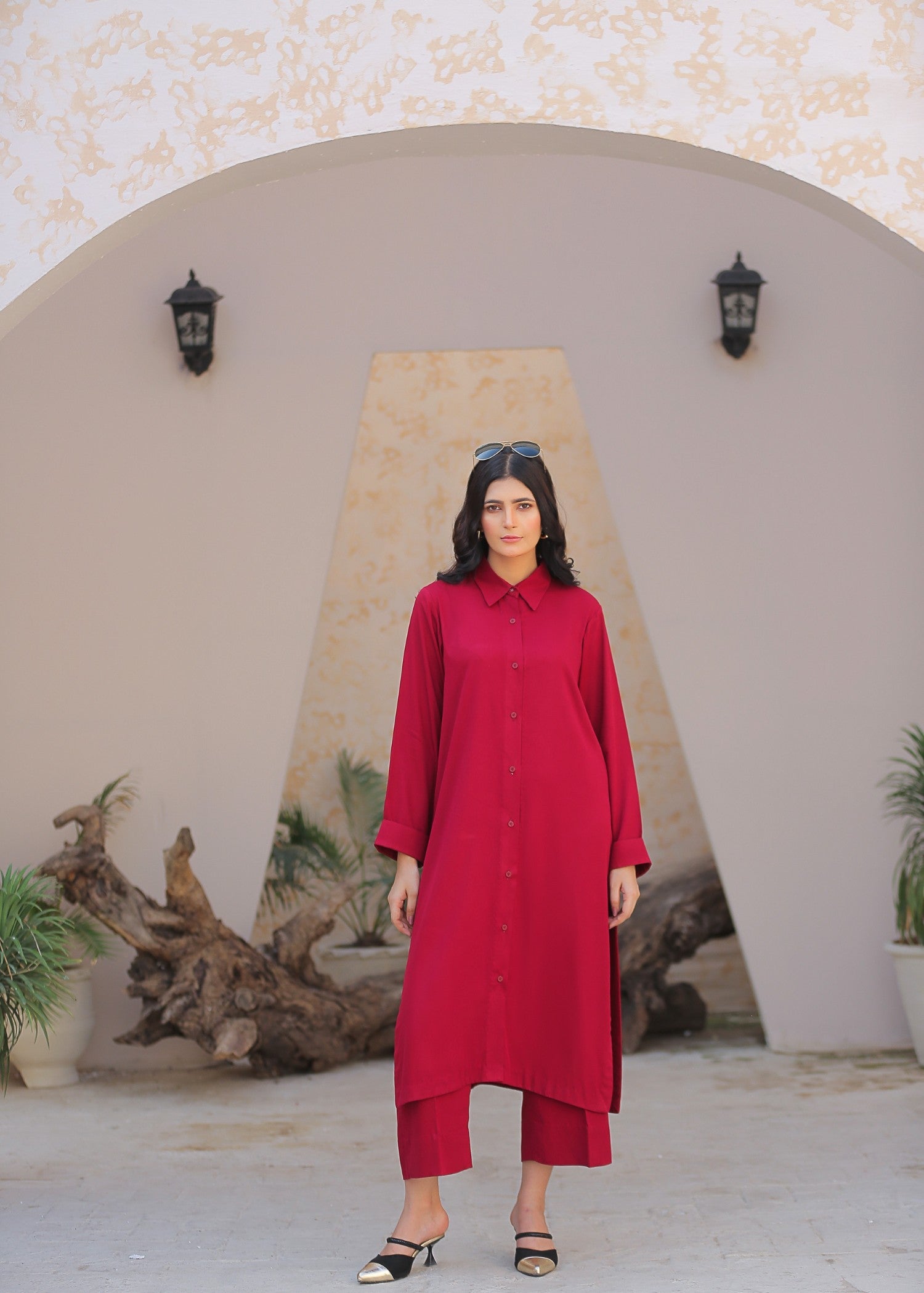 marina Co ord Sets in Maroon