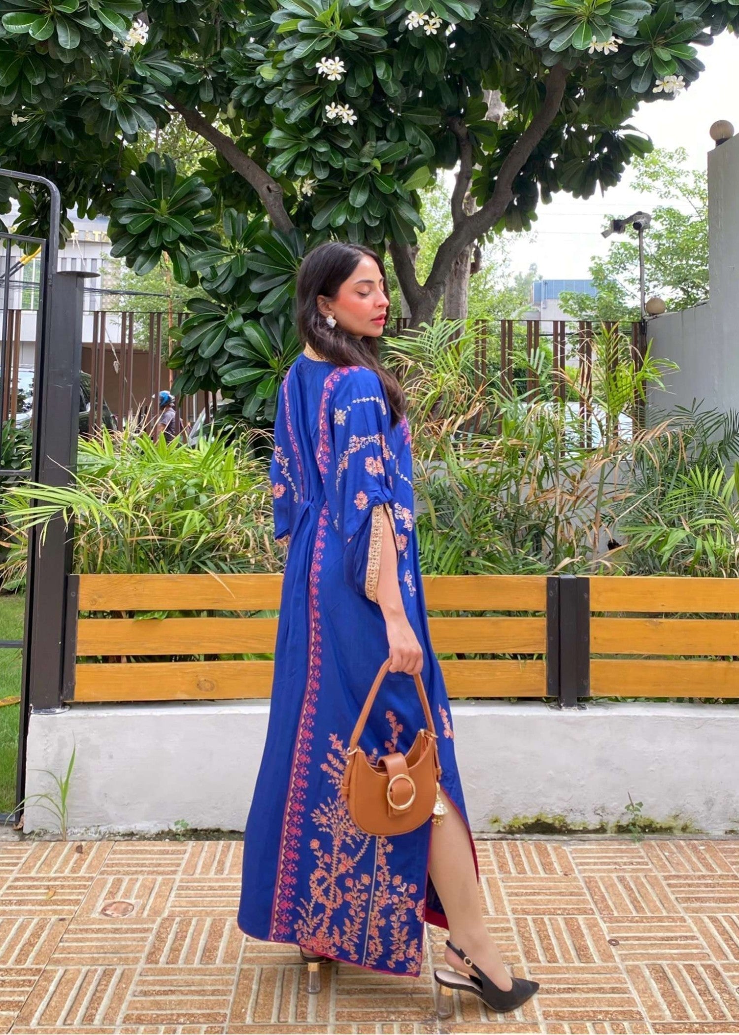 viscose Kaftan in Royal blue