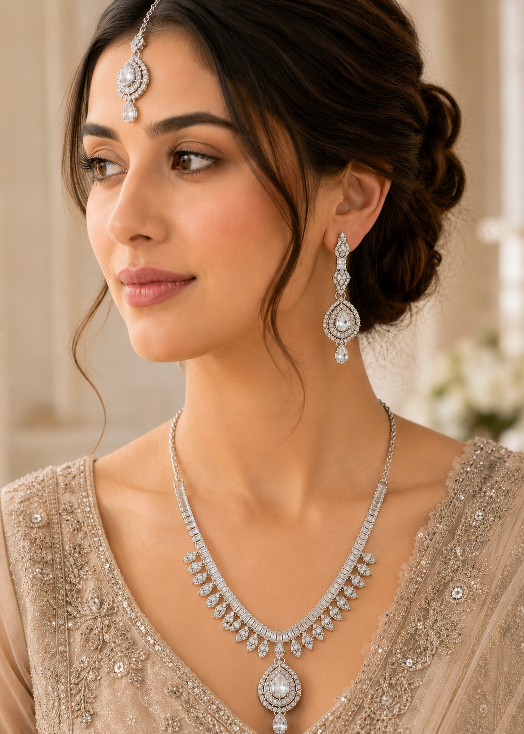 Jewelry Set in Silver Color by - Trendy Women Jewelry Set YYQ3267