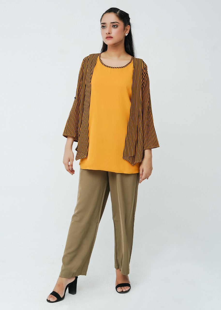 viscose Cardigan in Mustard