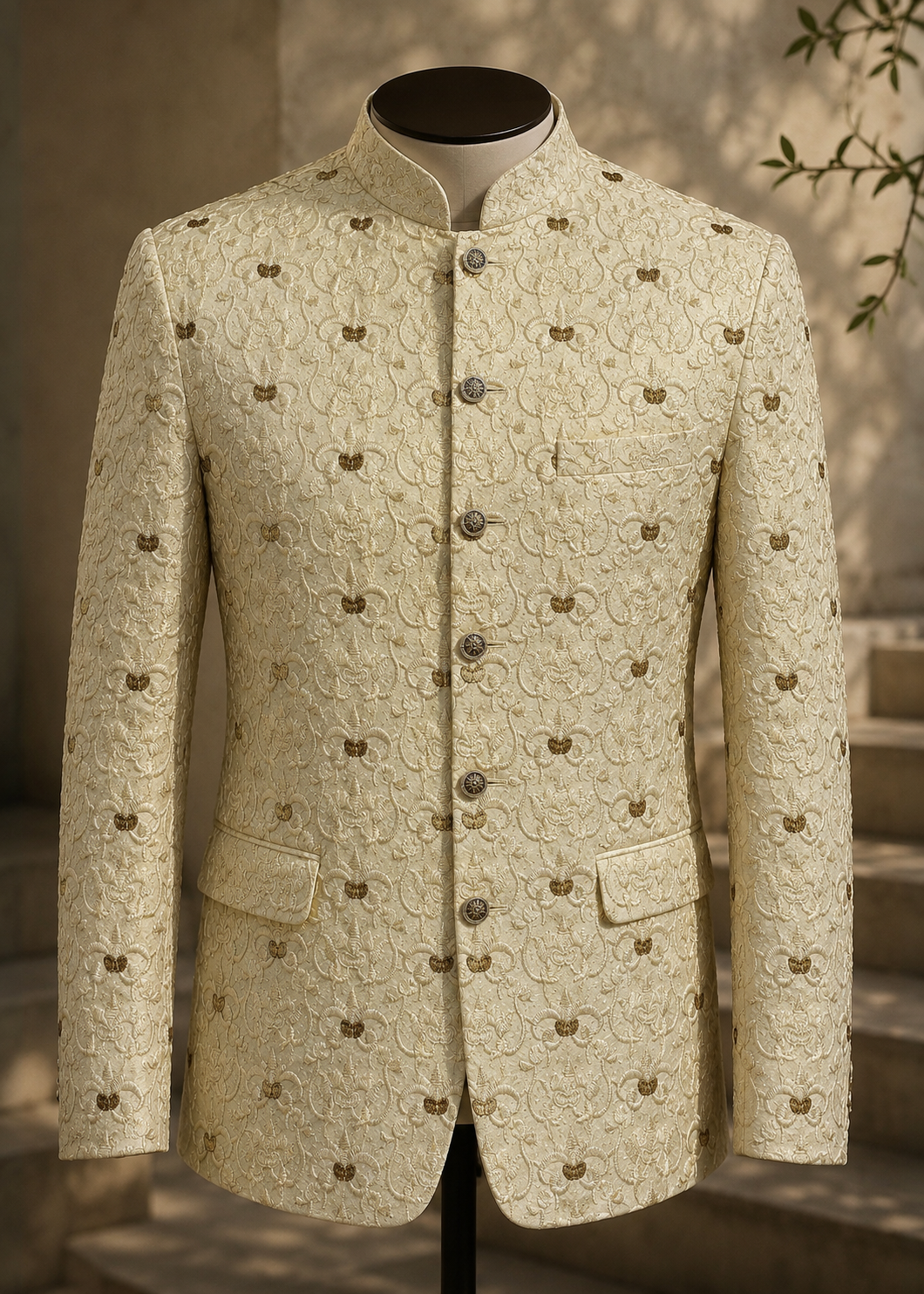 silk Prince Coat in Ivory, cream