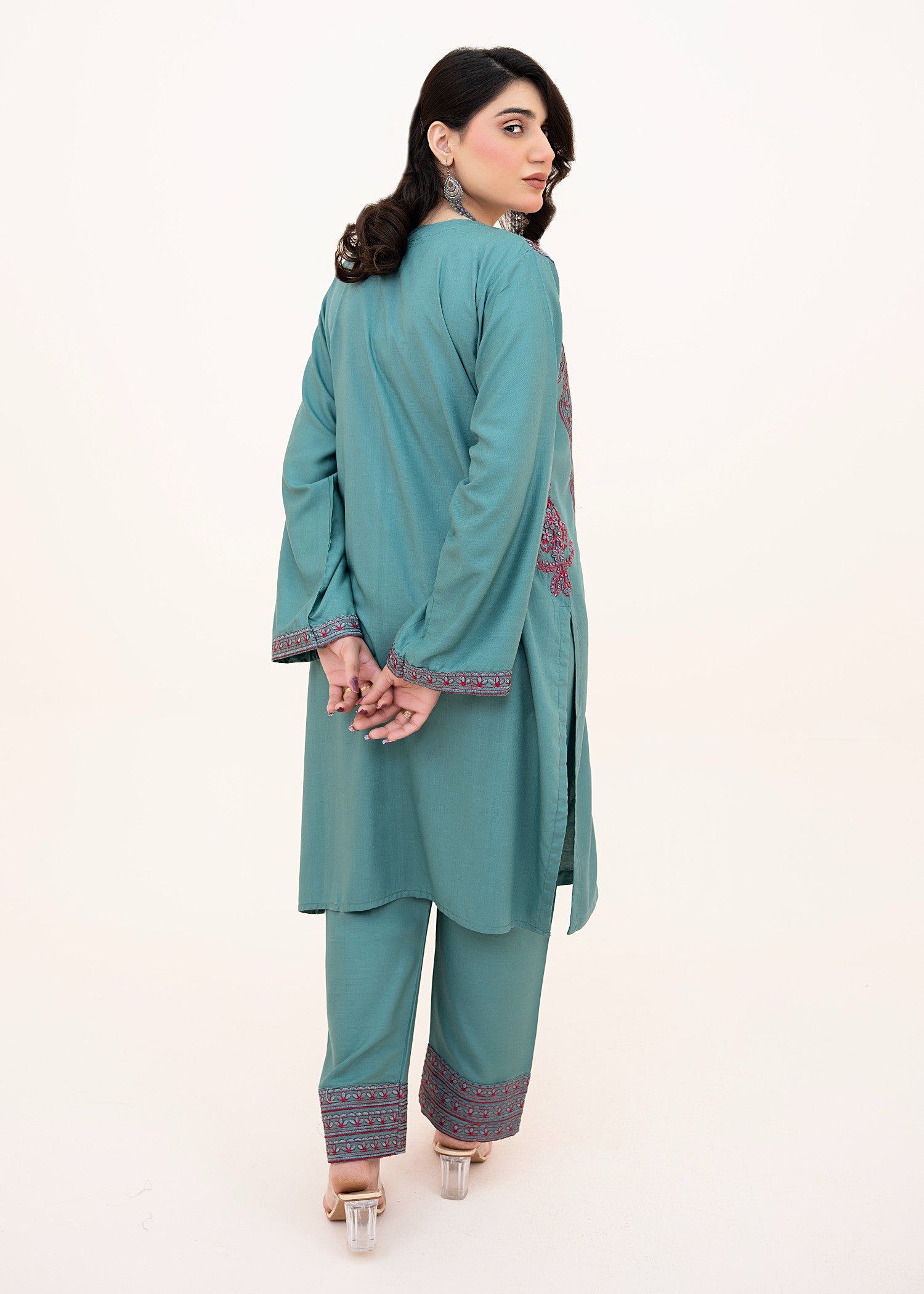 linen Kurta Set in Teal