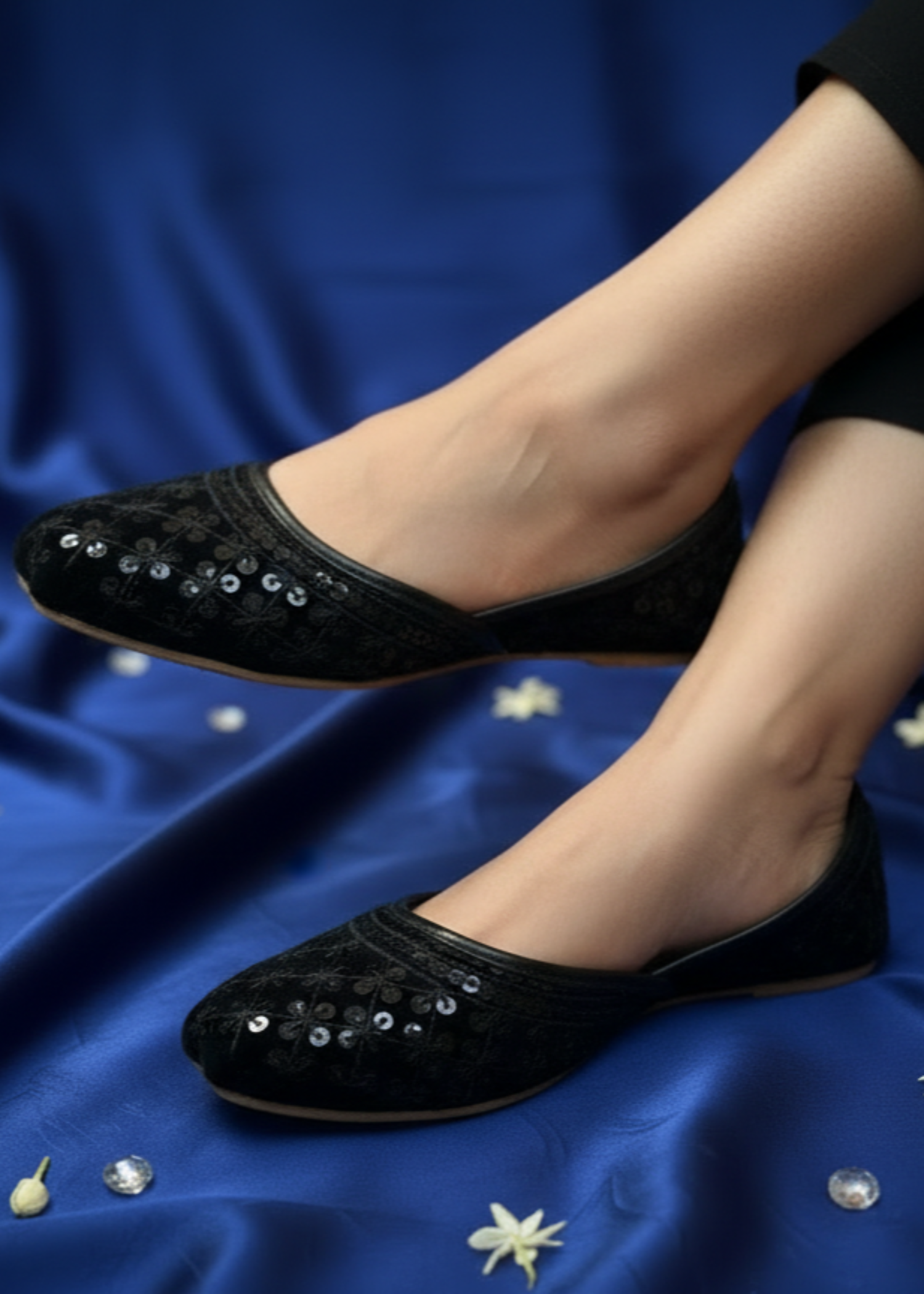 Khussa in Black by - High Quality Women Khussa DGH8541
