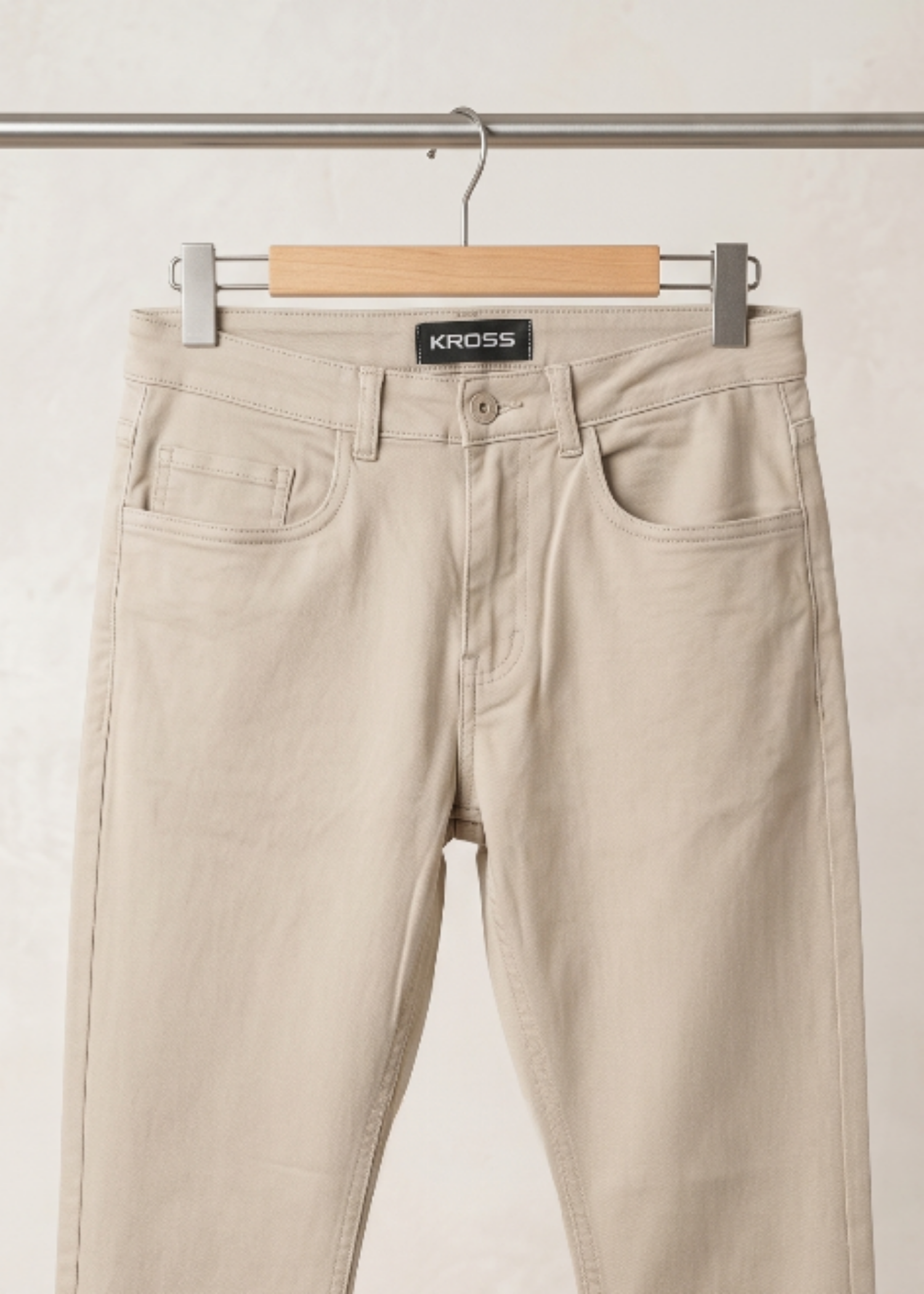 cotton satin Pants in Beige