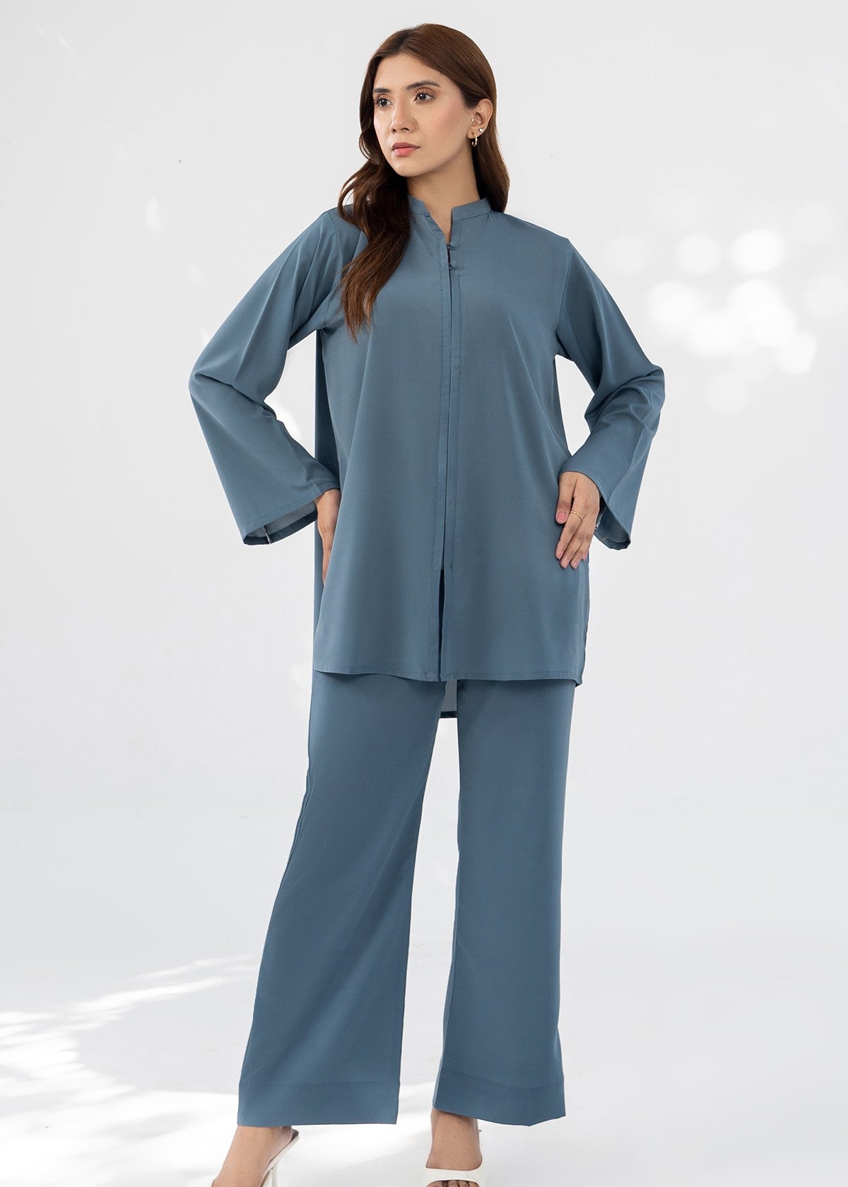 georgette Co Ord Sets in Steal grey