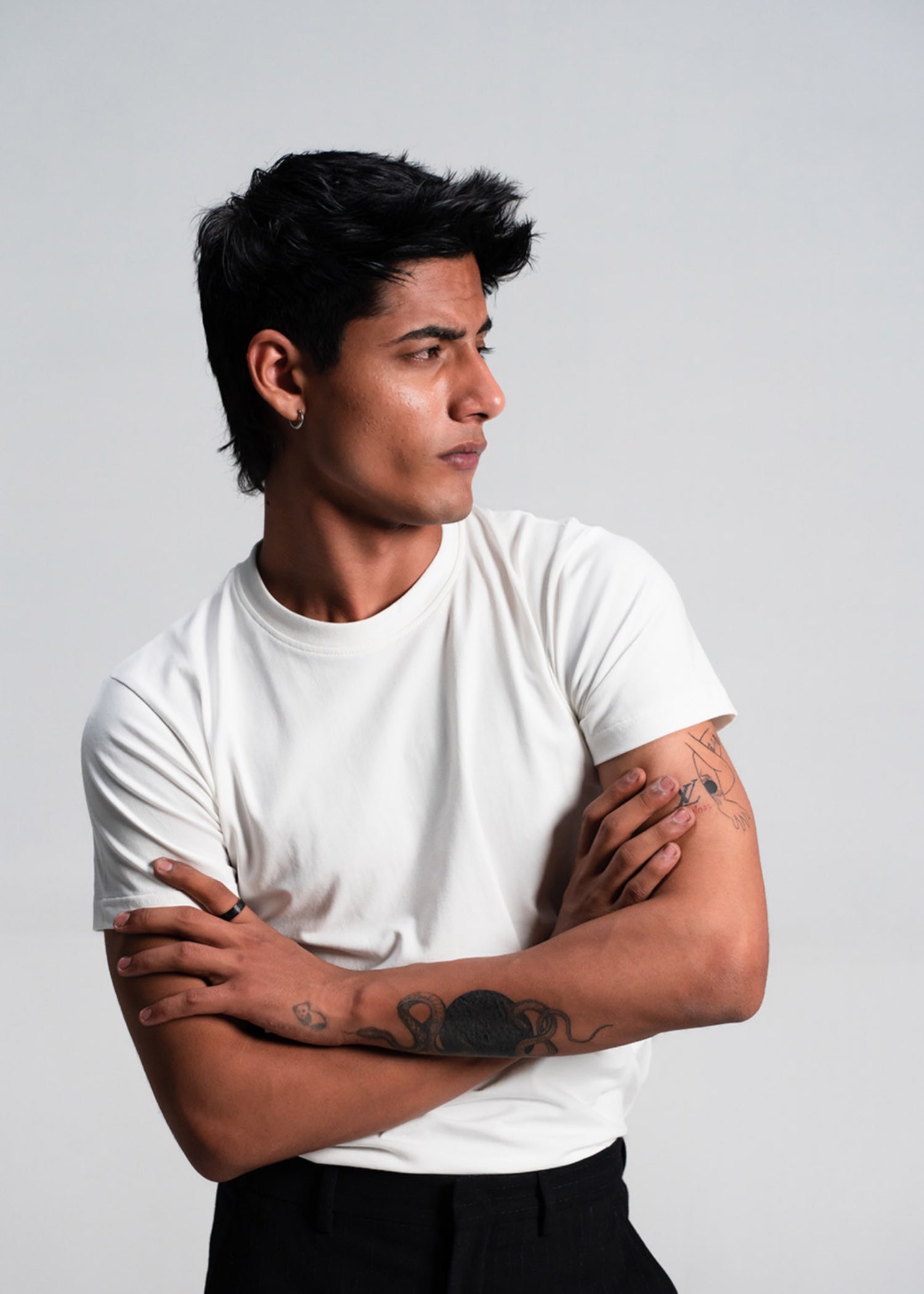 cotton-spandex T Shirt in White