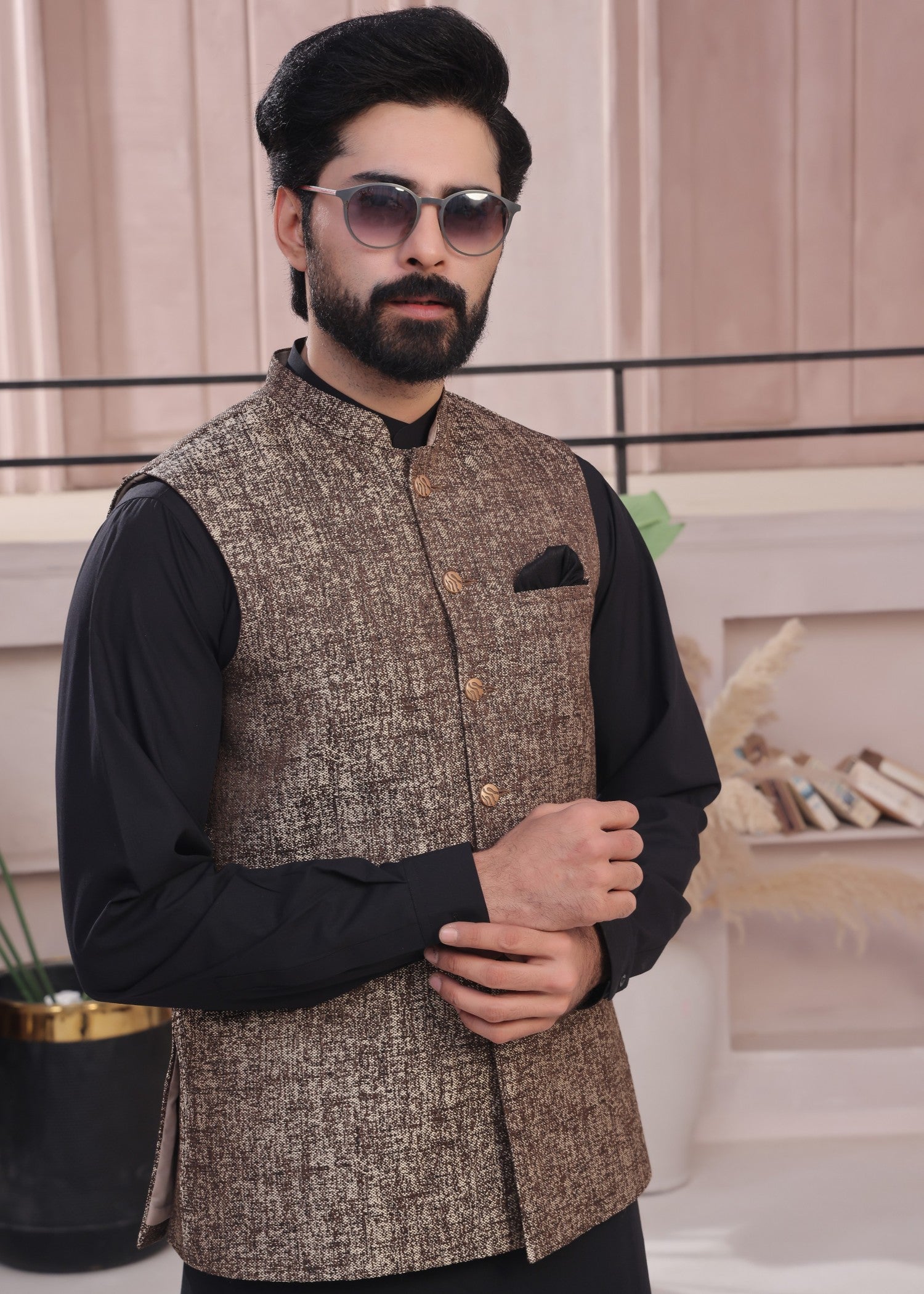 suiting Waistcoat in Tan brown by The Great Masters (TGM)