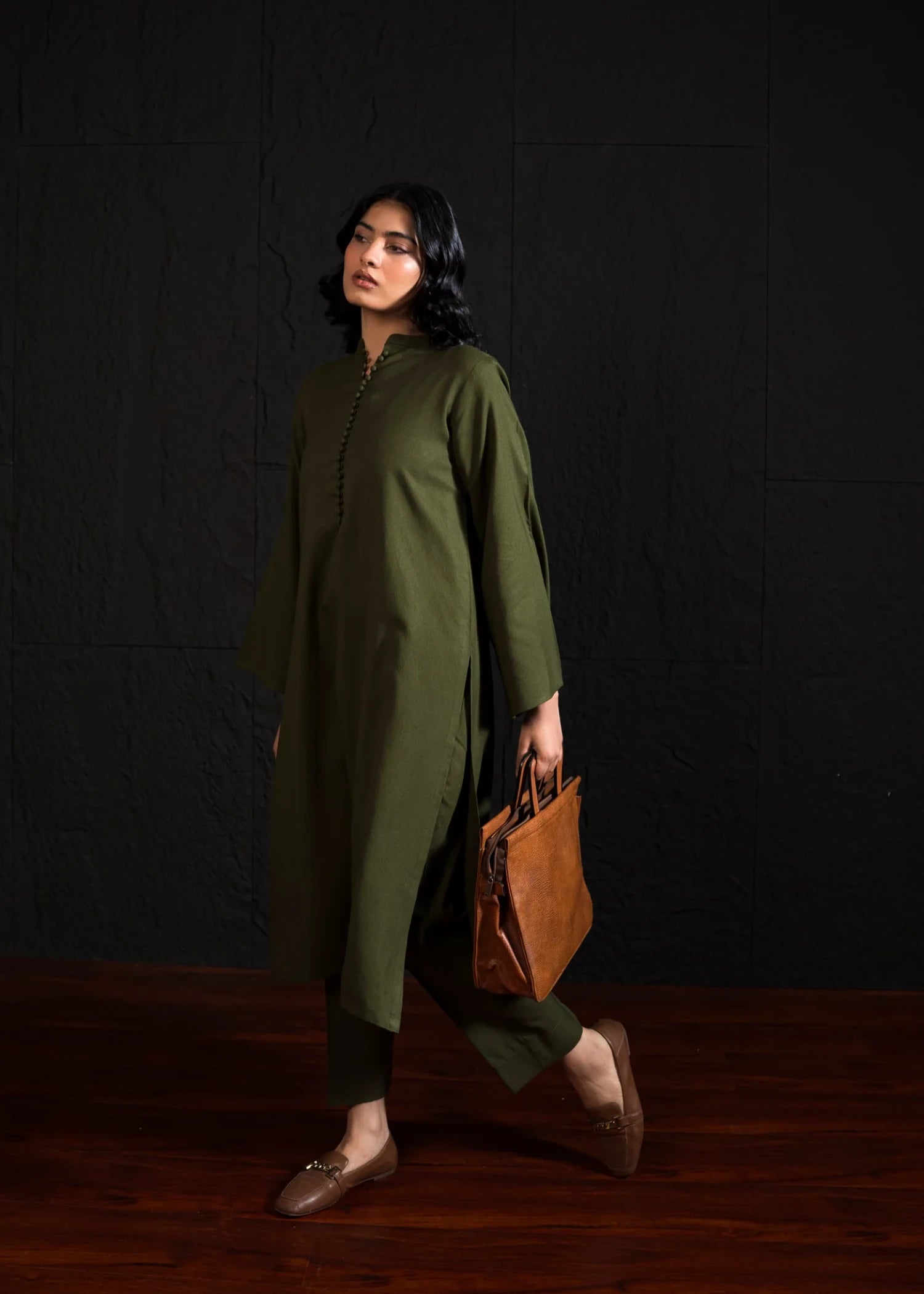 marina Kurta Set in Olive green