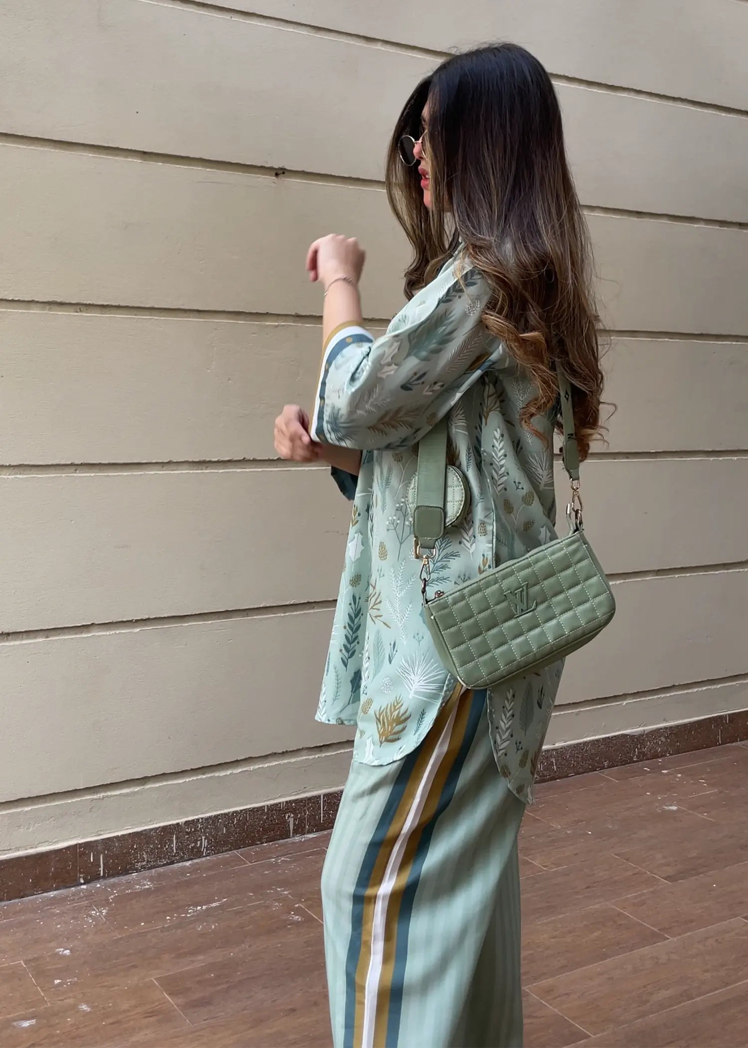 poly lawn Kurta Set in Cloud blue