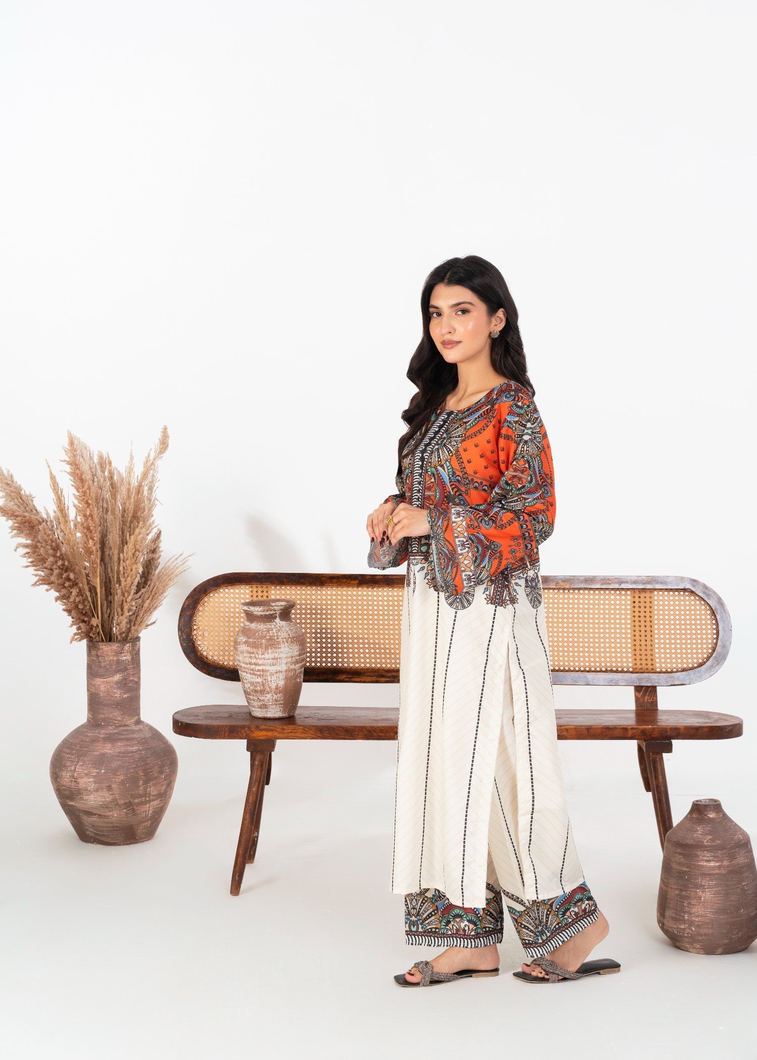 poly lawn Co Ord Sets in Cream