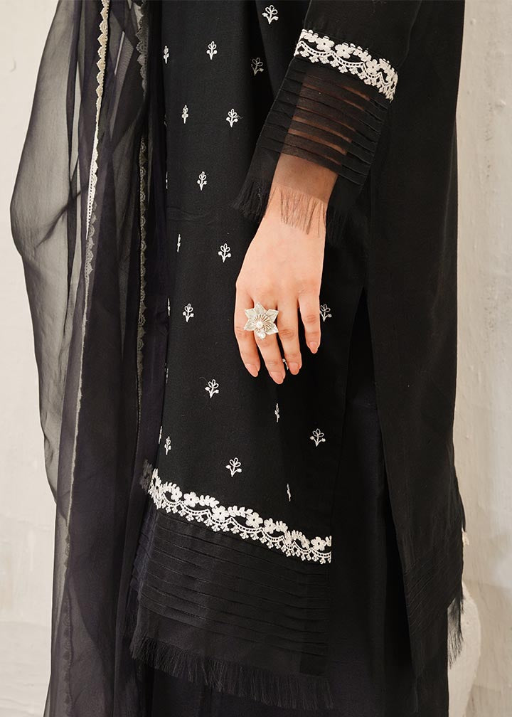 cotton silk Unstitched in Black