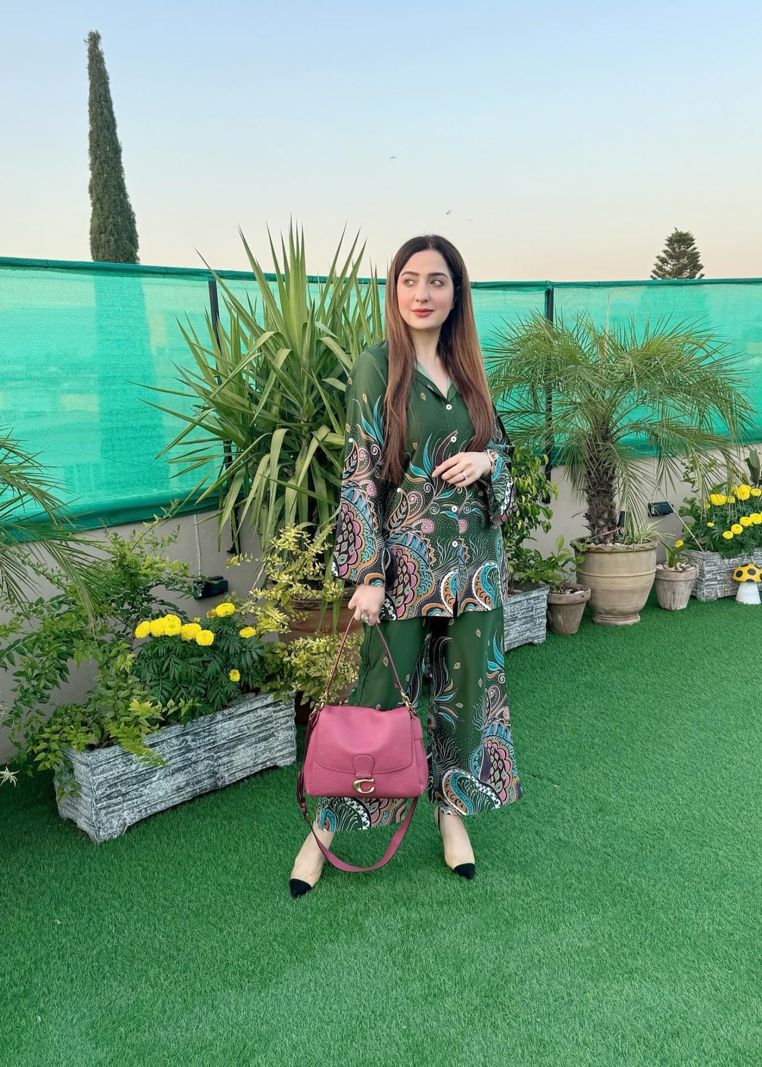 viscose thai silk Co ord Sets in Green