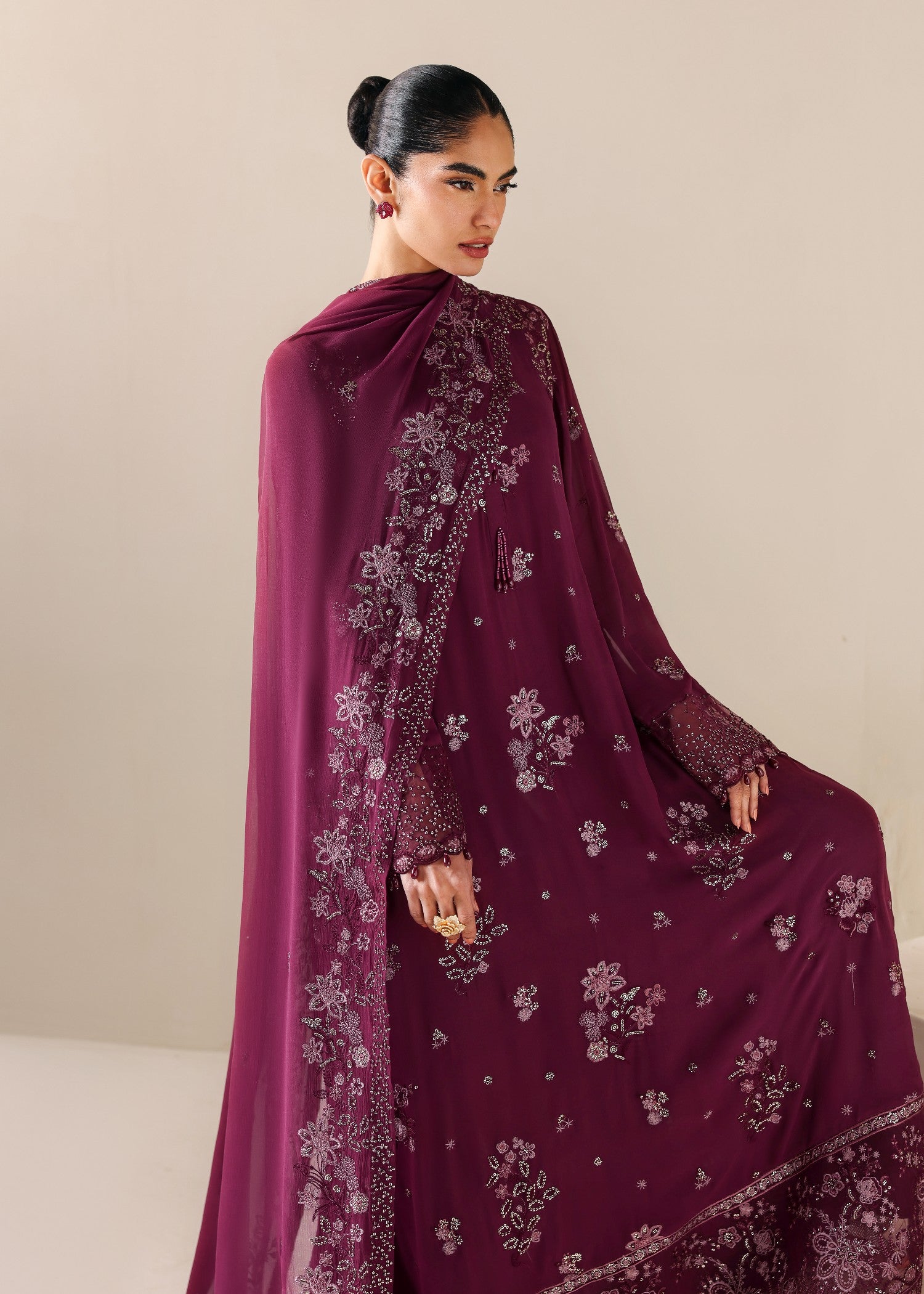 chiffon Unstitched in Purple