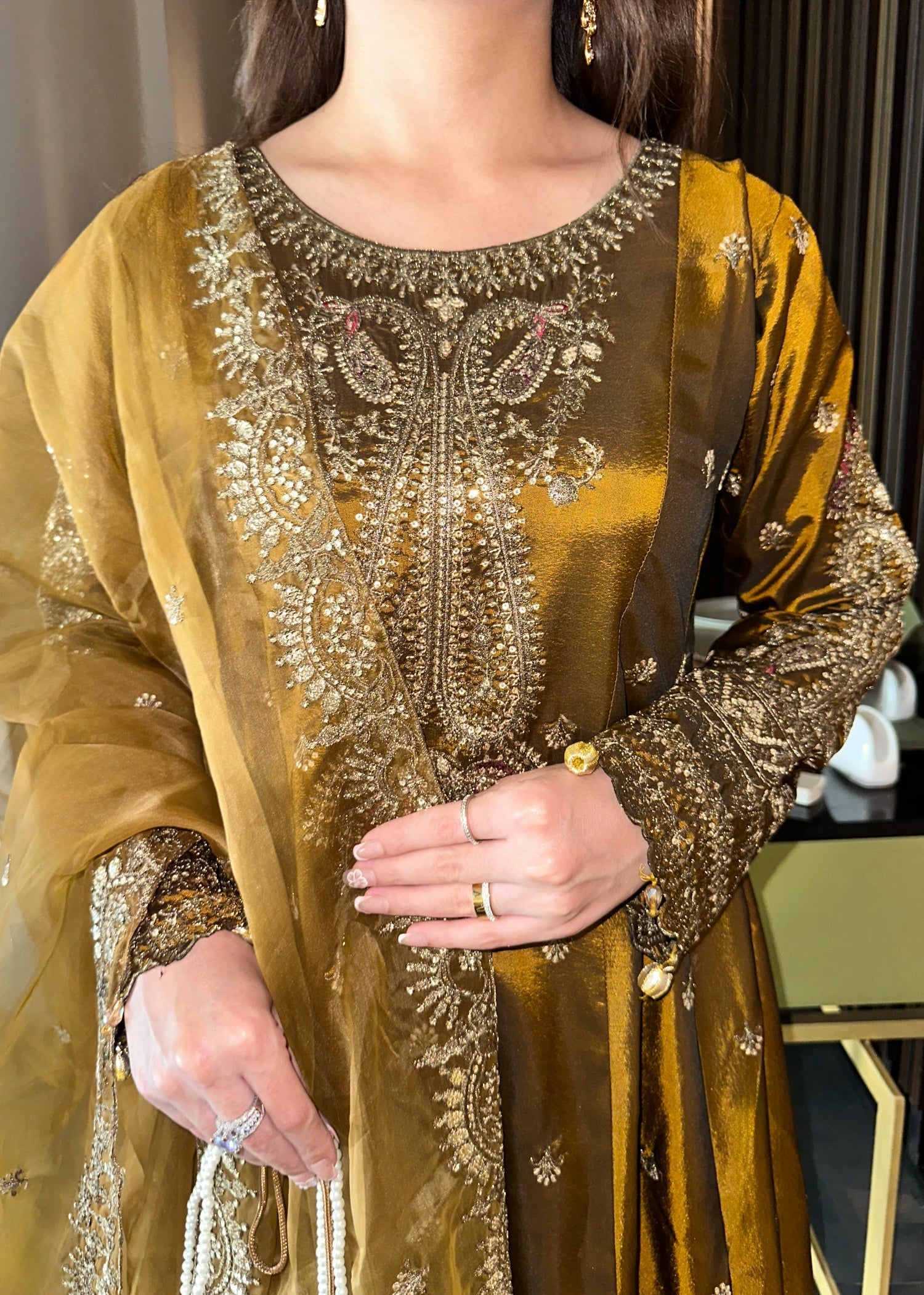 silk Maxi in Golden brown