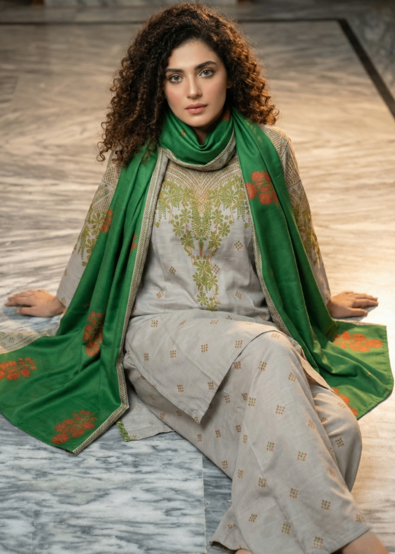 suiting Kurta Set in Grey