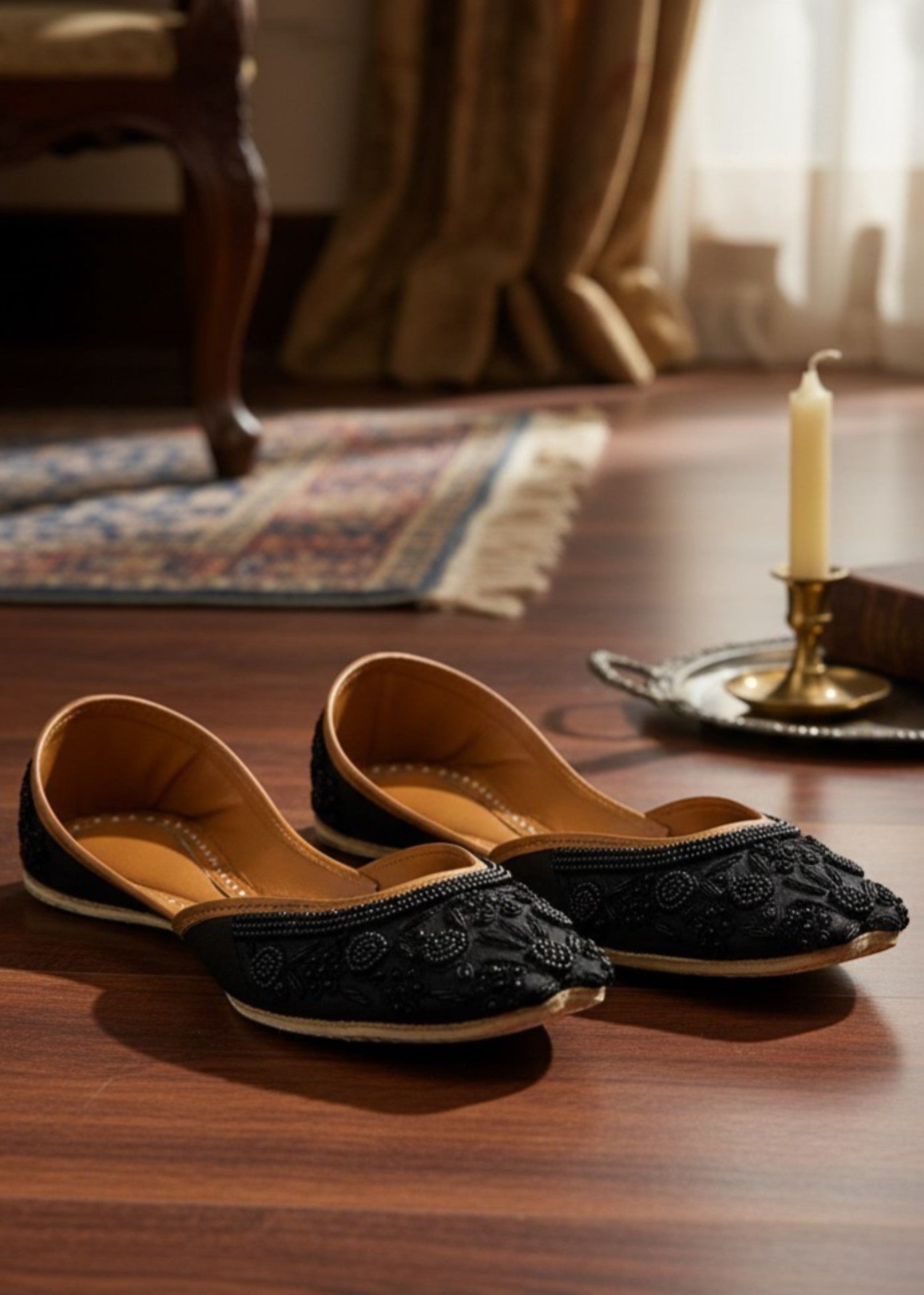 Khussa in Black by - High Quality Women Khussa NBD3837