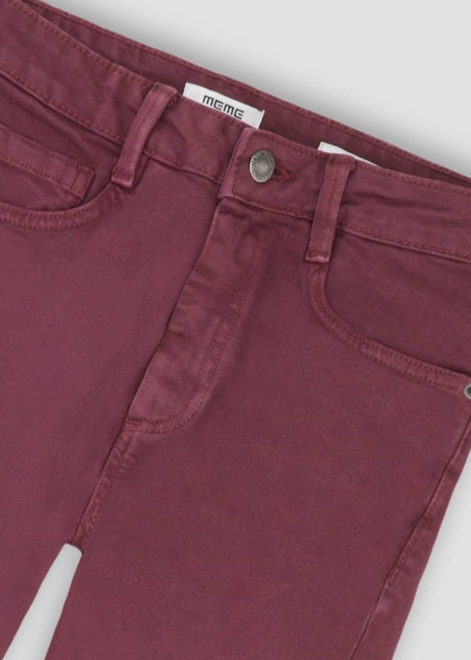 cotton Jeans in Burgundy