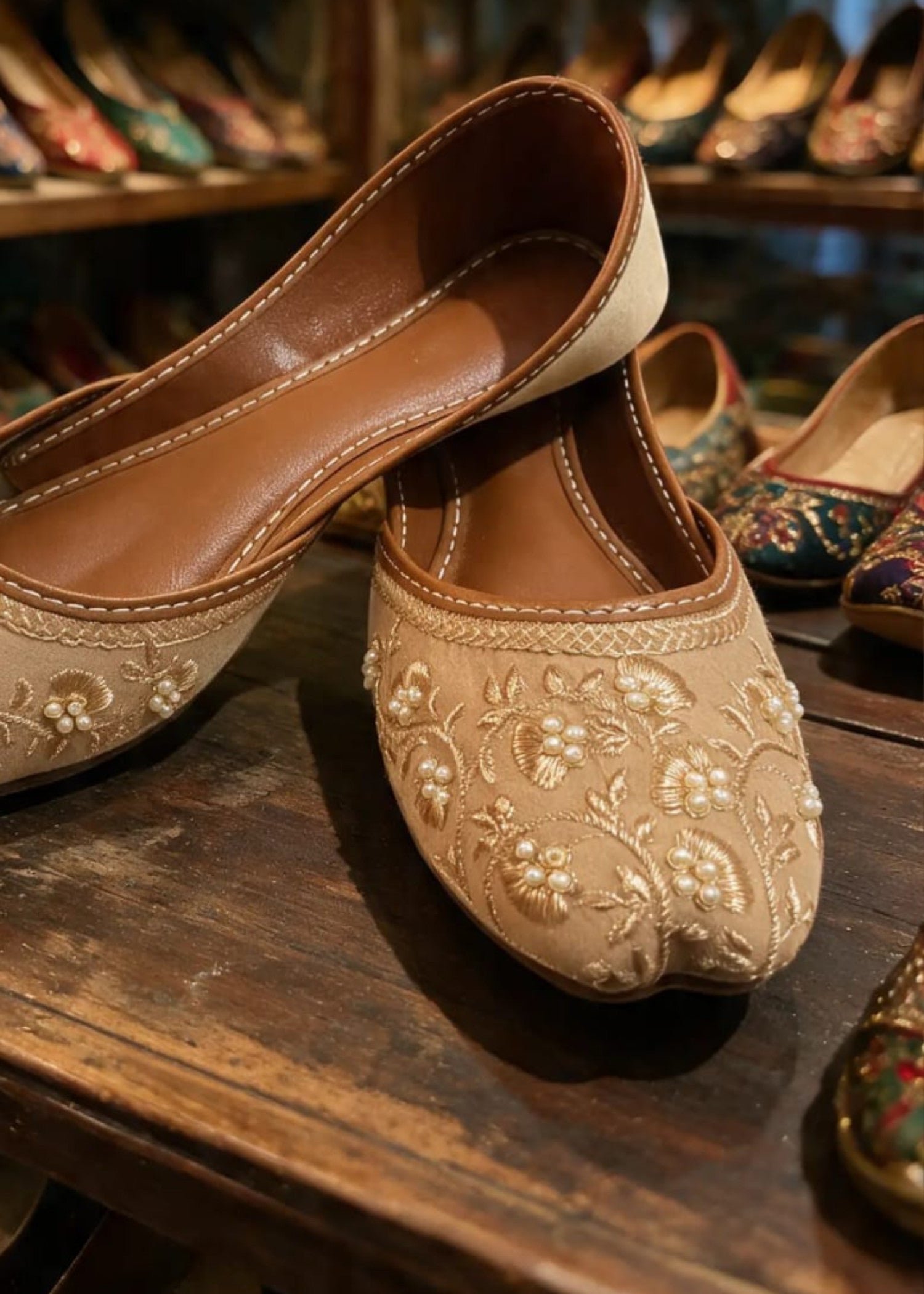 Khussa in Beige by - High Quality Women Khussa RKX7832