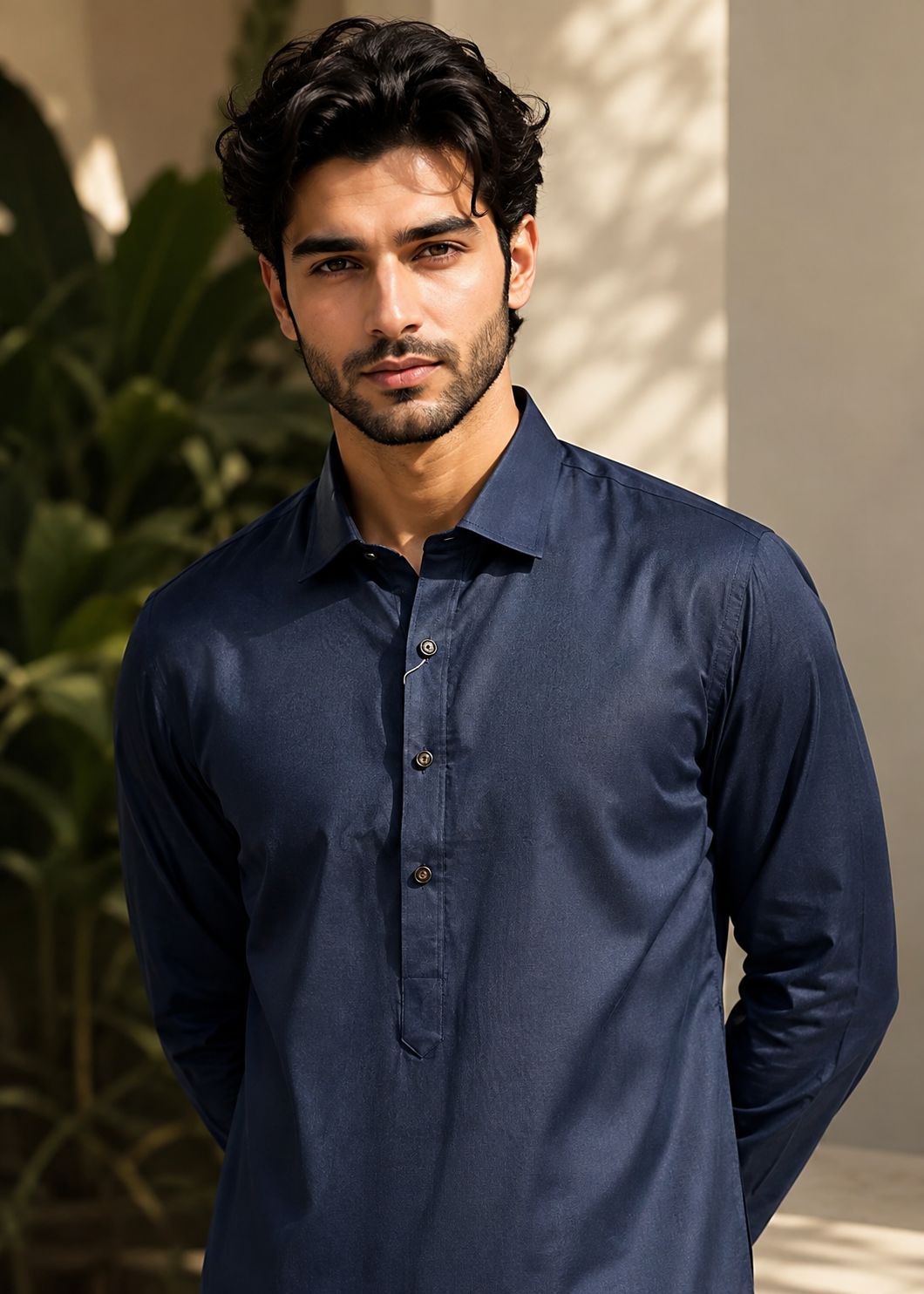 cotton Shalwar Kameez in Dark blue