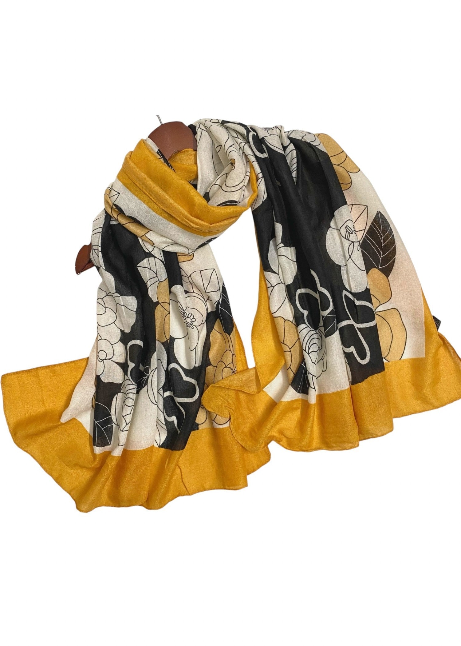 cotton viscose Hijab in Mustard