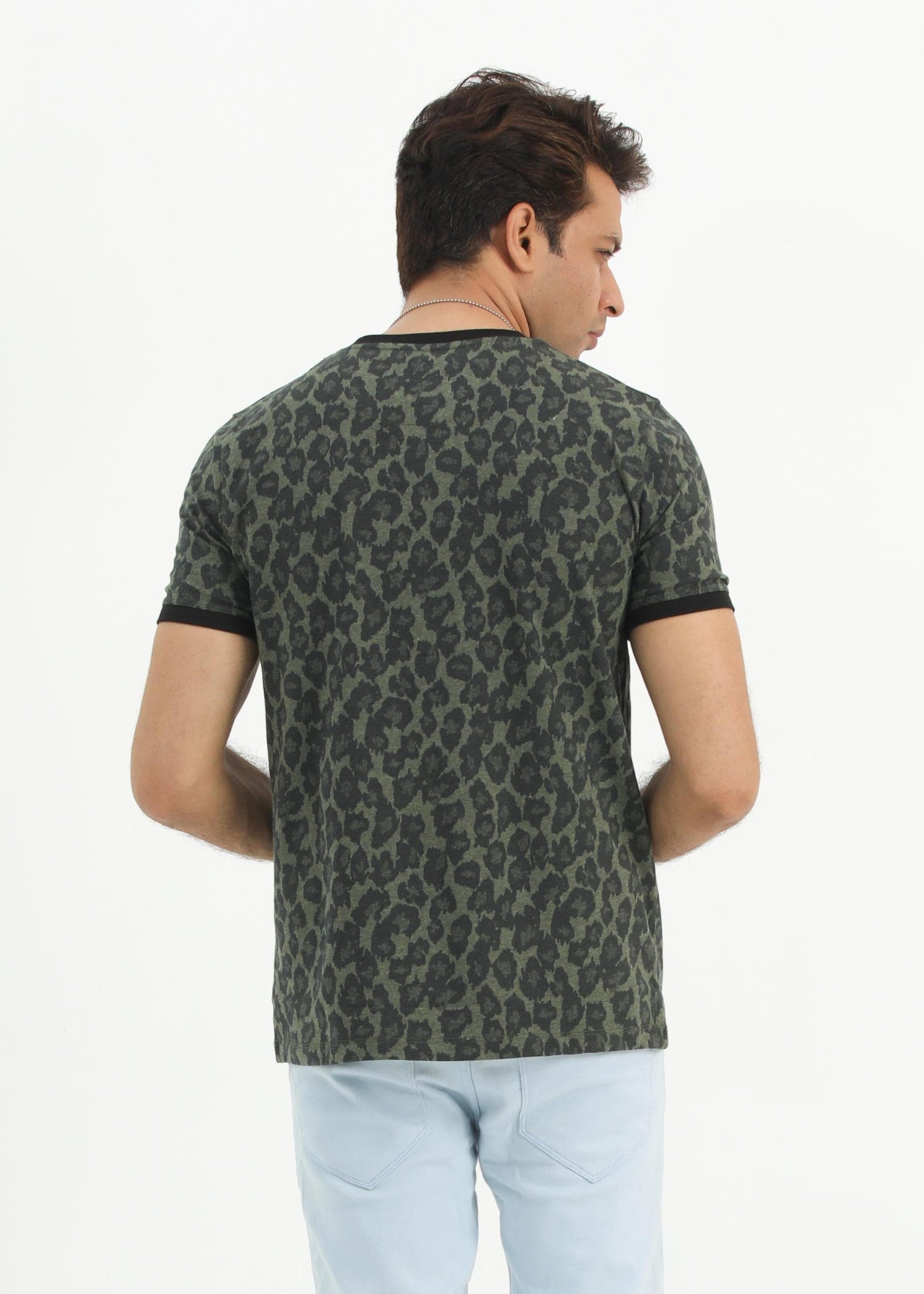 single jersey knit T Shirt in Sage green