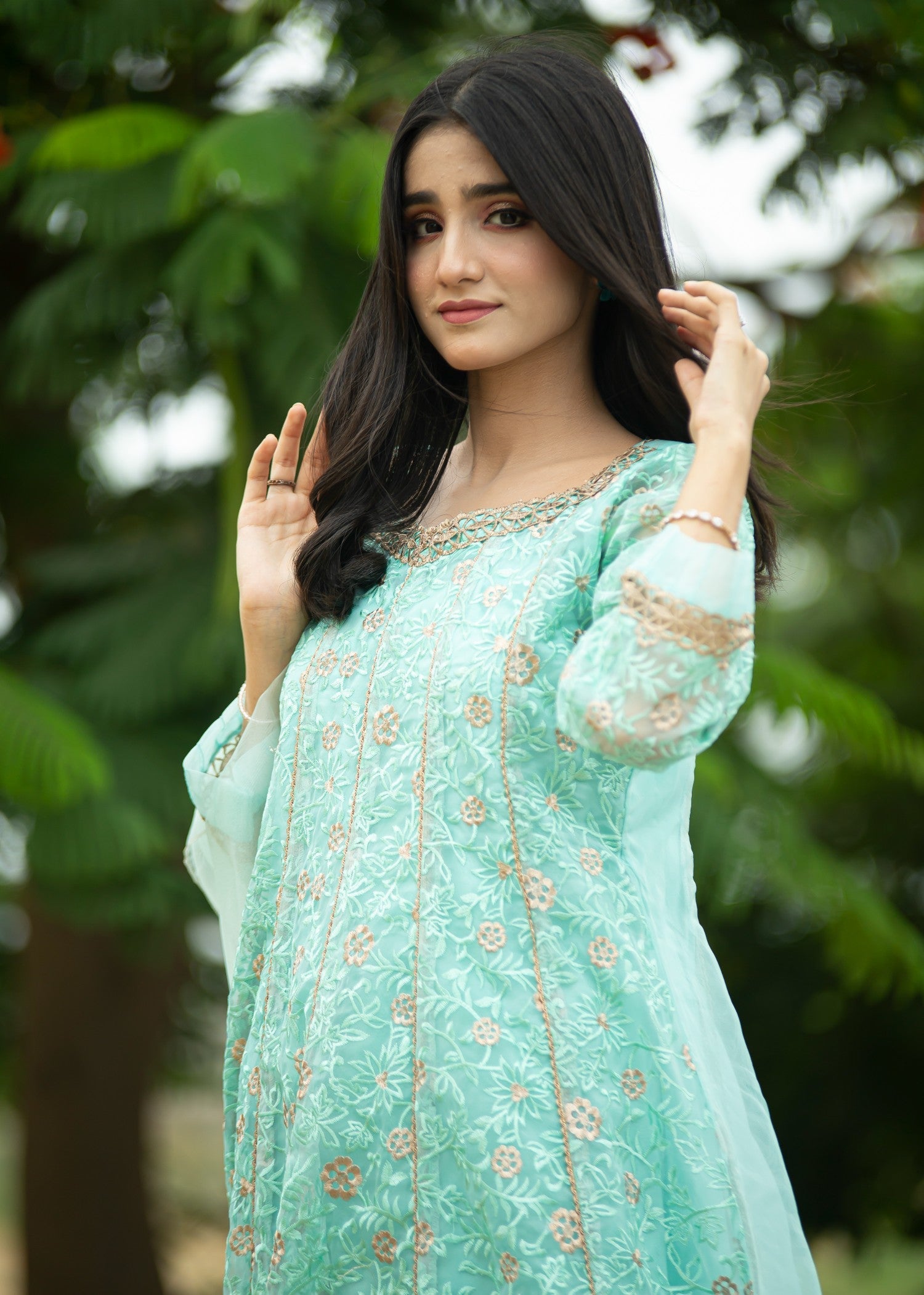 organza Maxi in Aquamarine