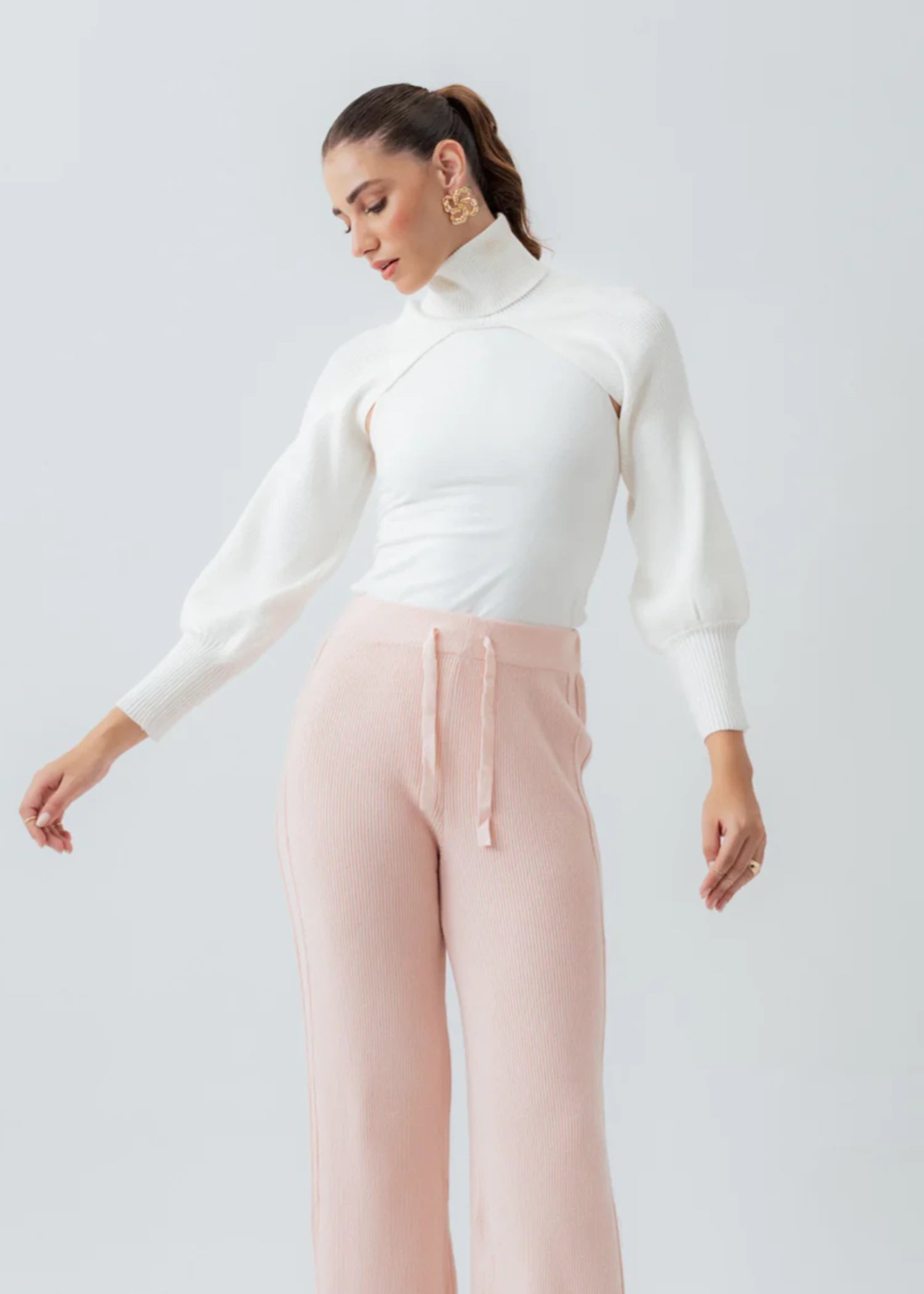 nylon Sweater in White