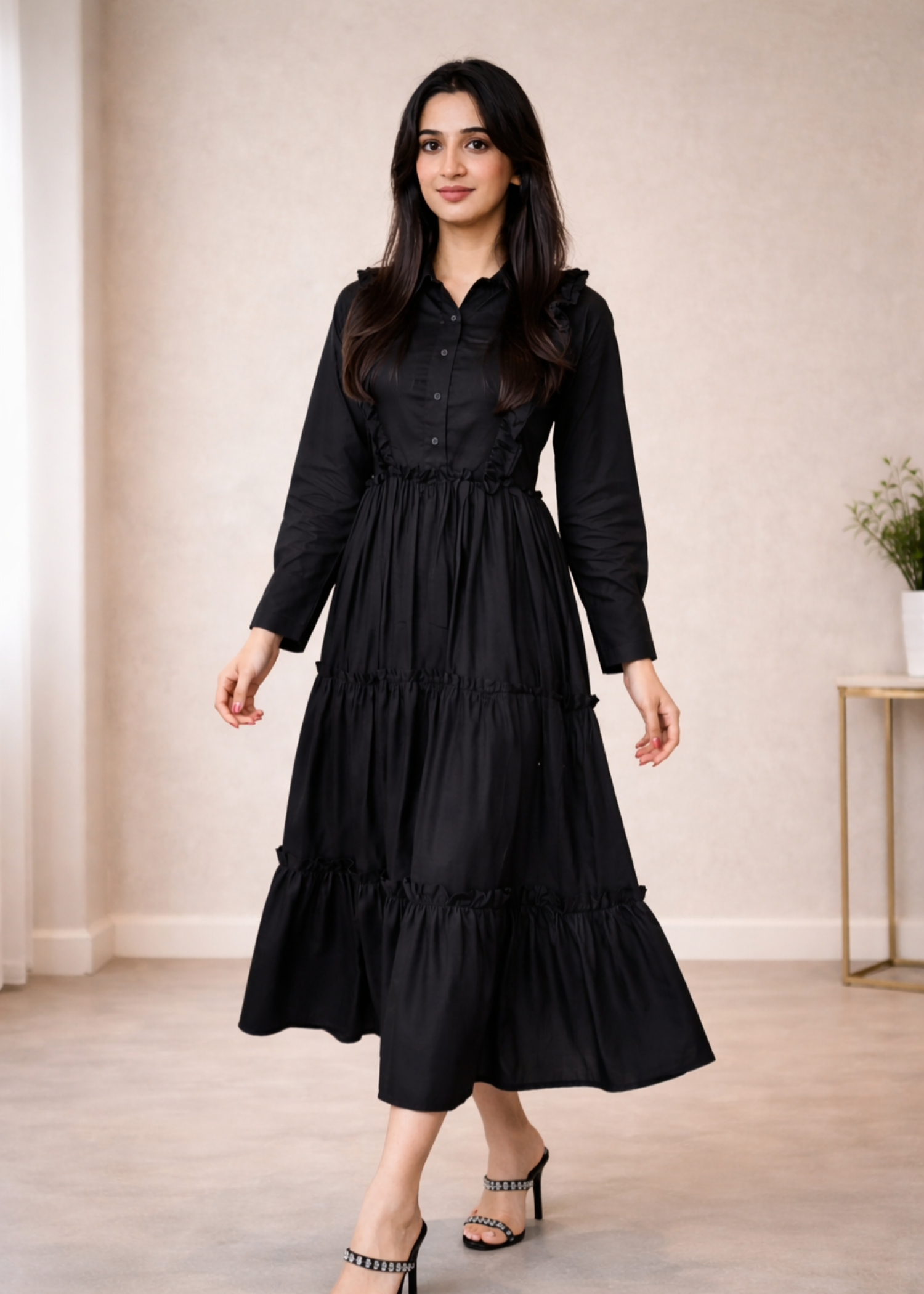 cotton Frock in Black