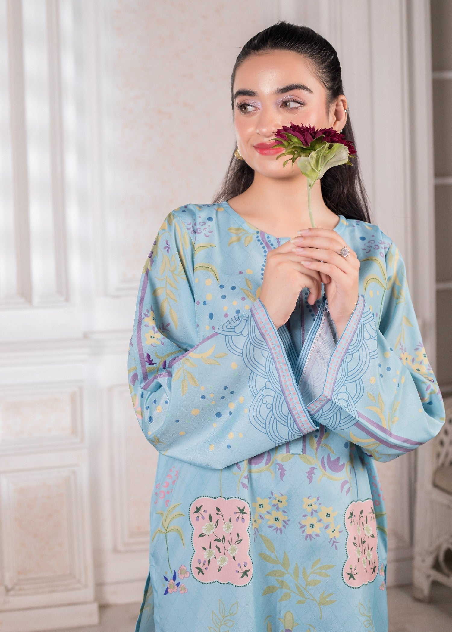 polyester crepe Co Ord Sets in Sky