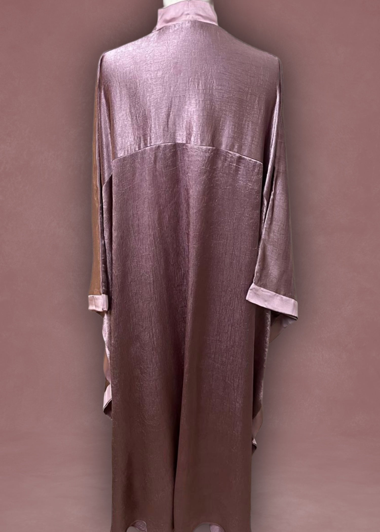 poly silk Abaya in Melon pink