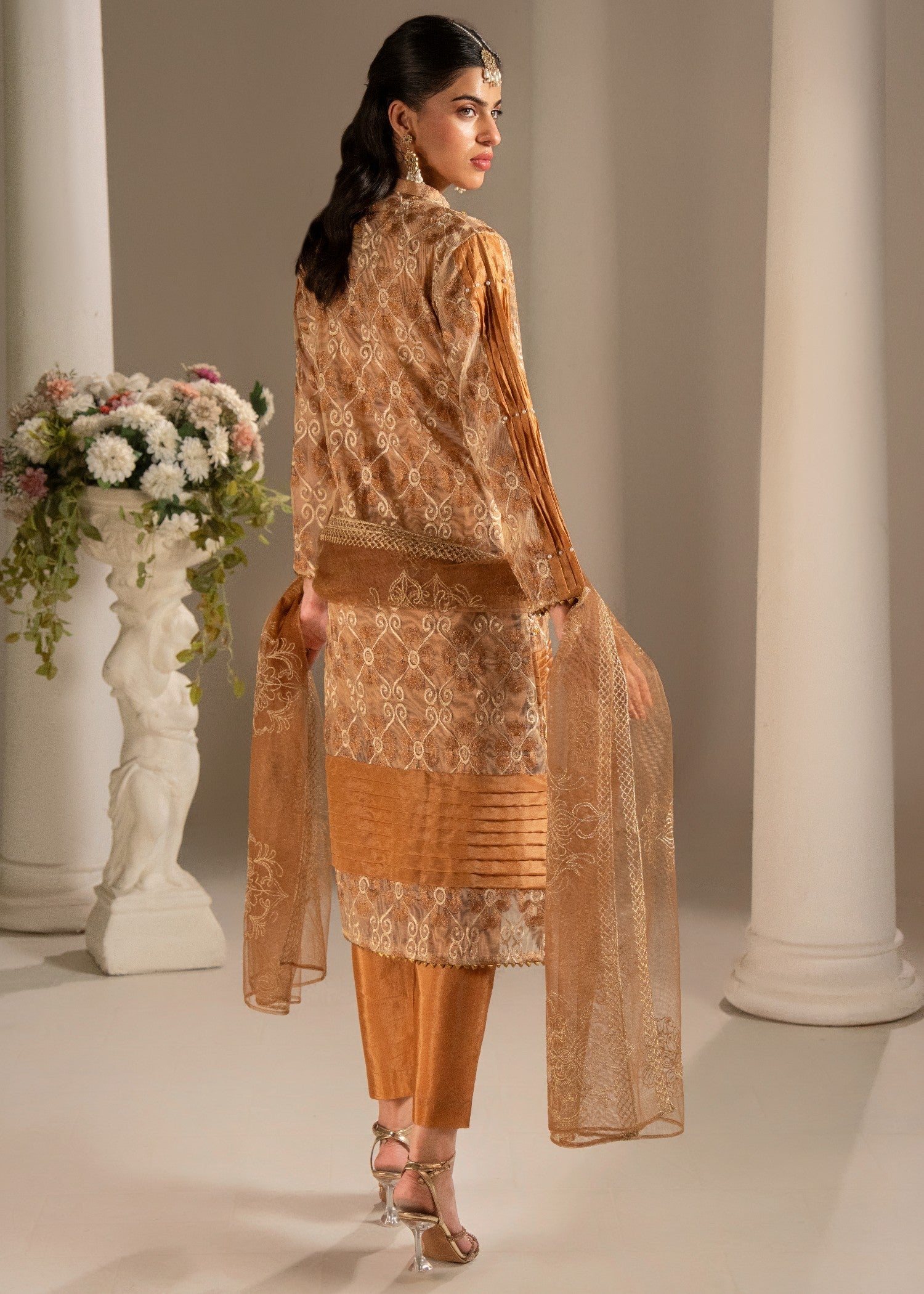 chiffon Gown in Copper