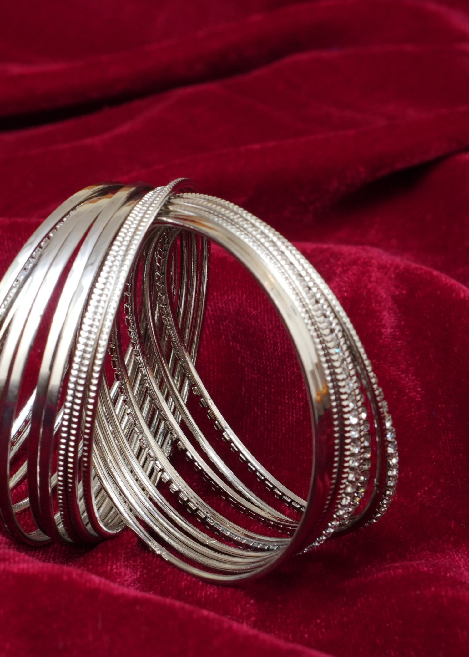 Bangles in Silver Color by - Trendy Women Bangles JQE9998
