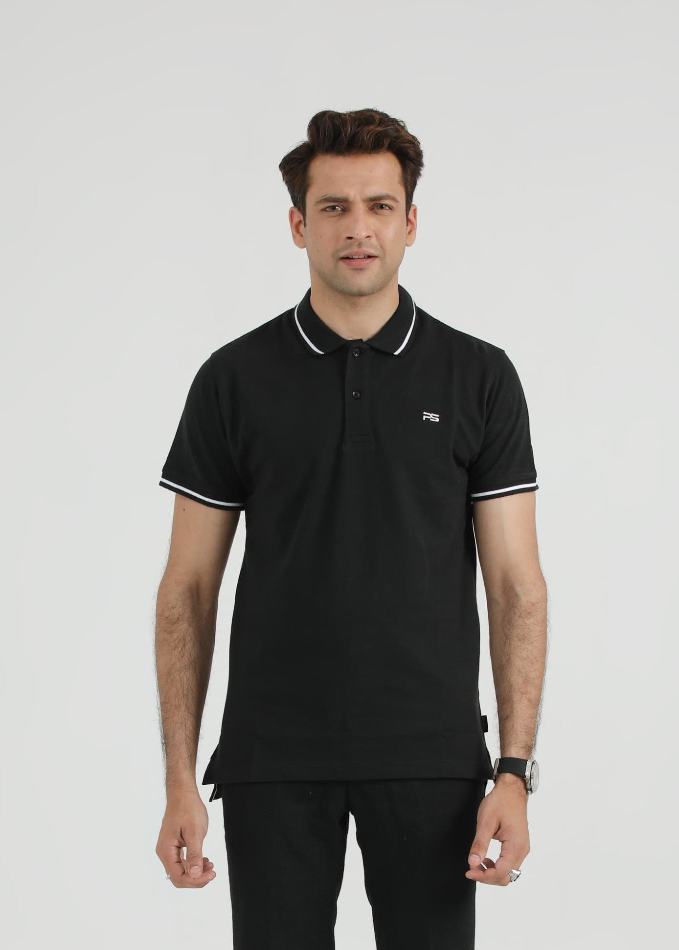 porque/pique Polo Shirt in Black