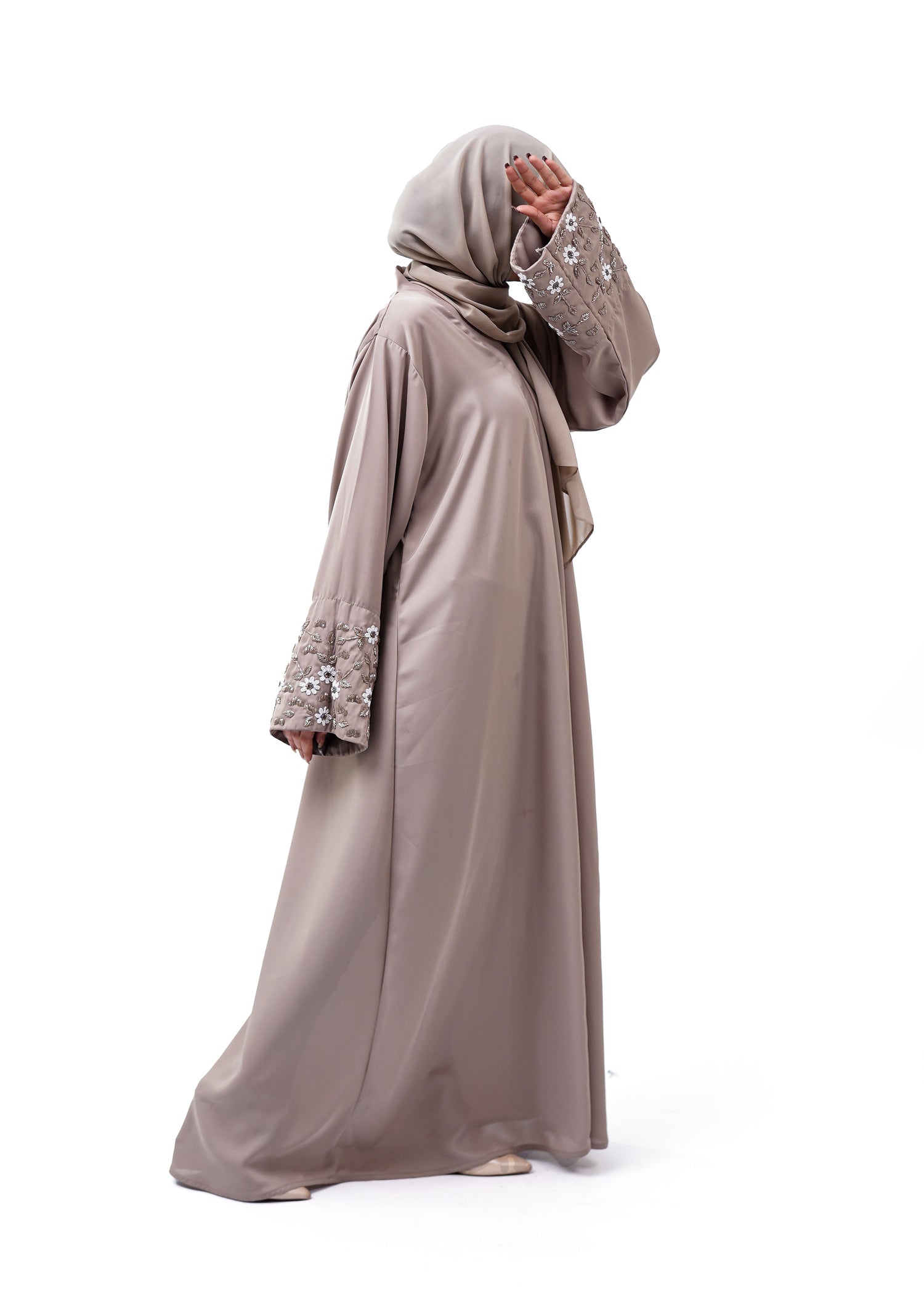 nidha Abaya in Beige