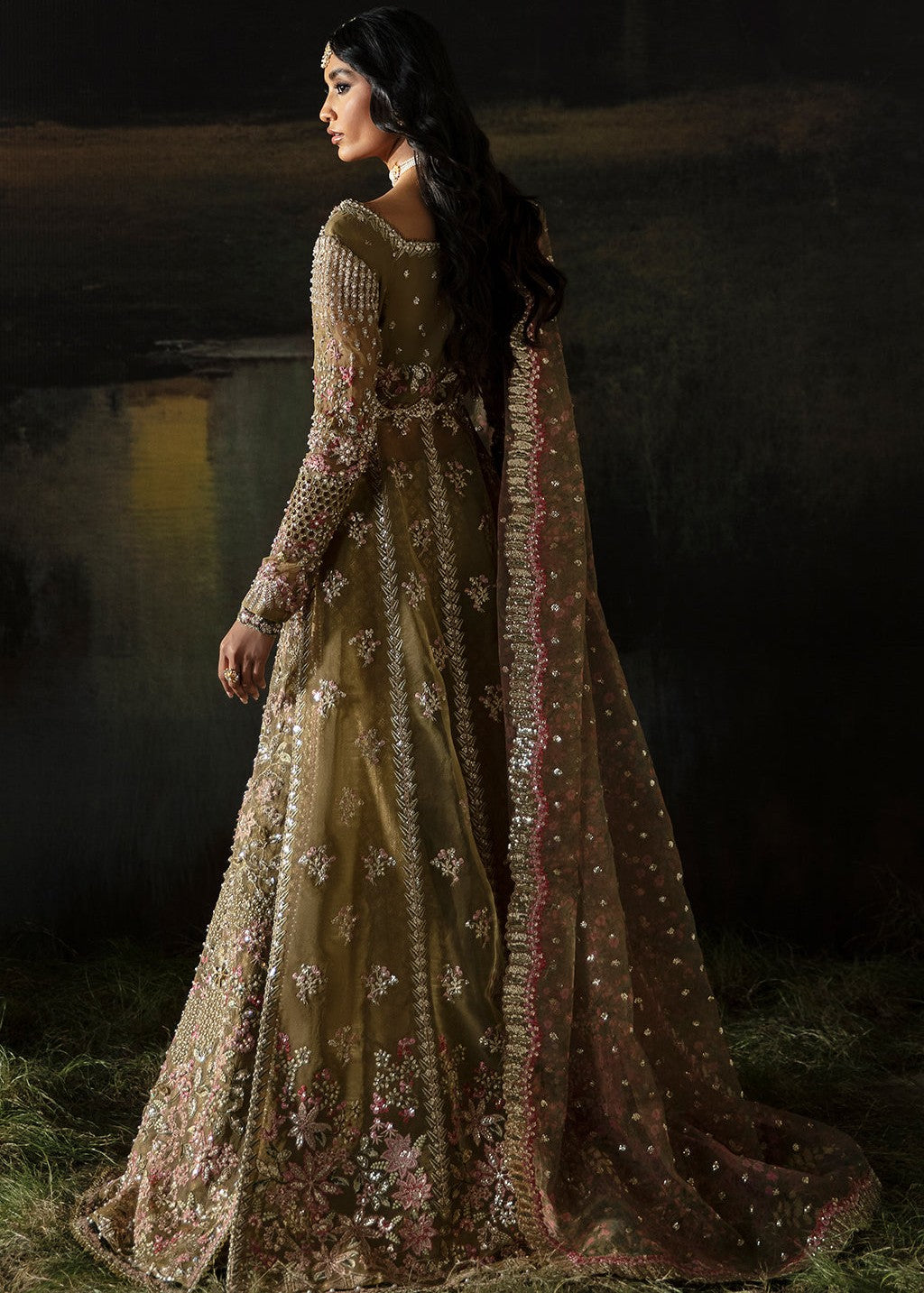 net Maxi in Olive green