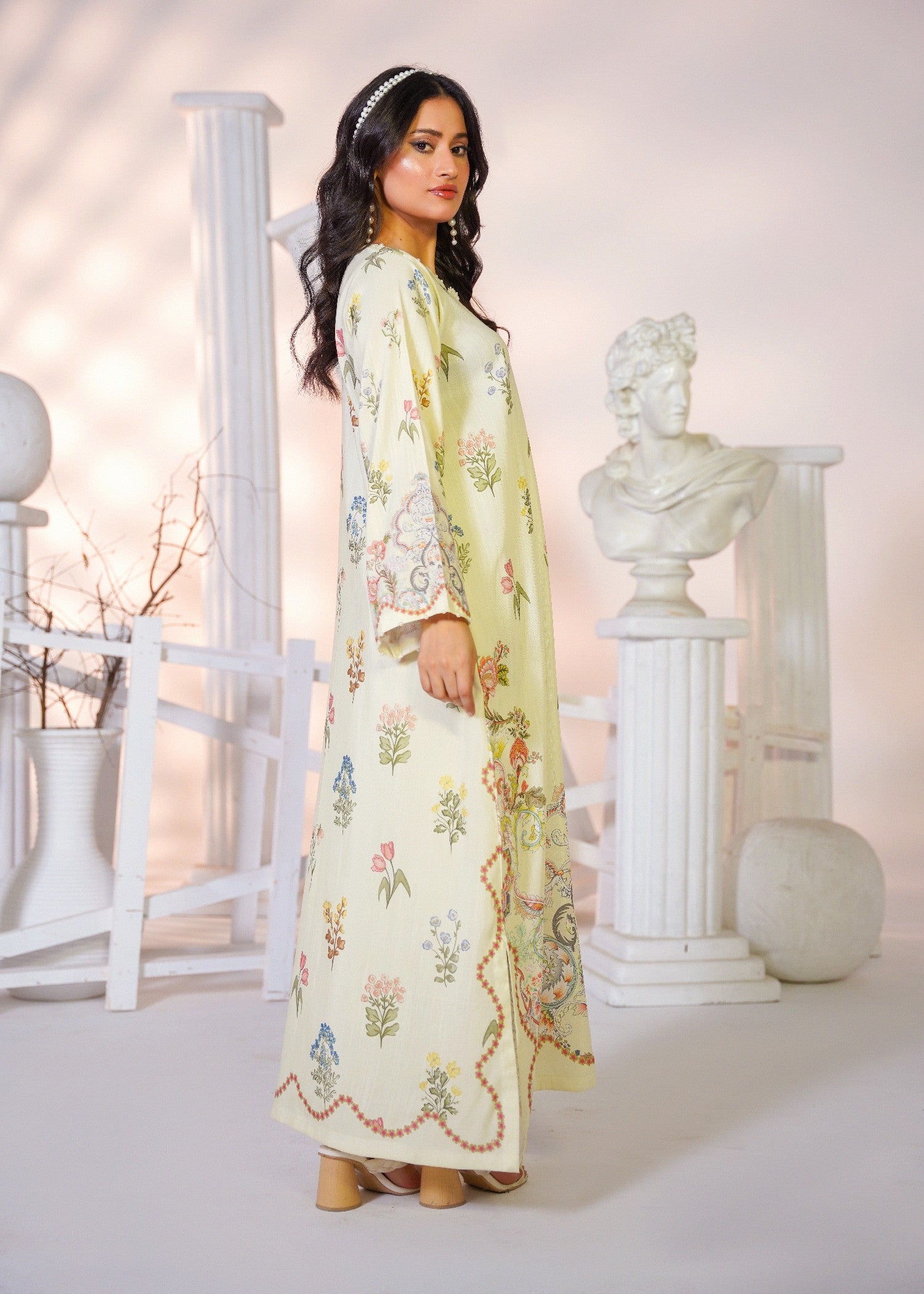 pk raw silk Kaftan in Cream