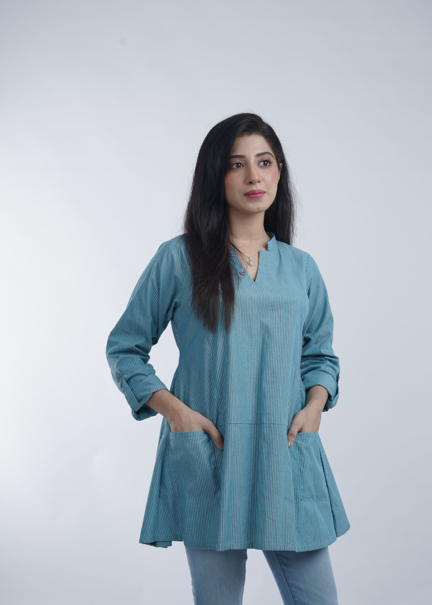 cotton Tunic in Aquamarine