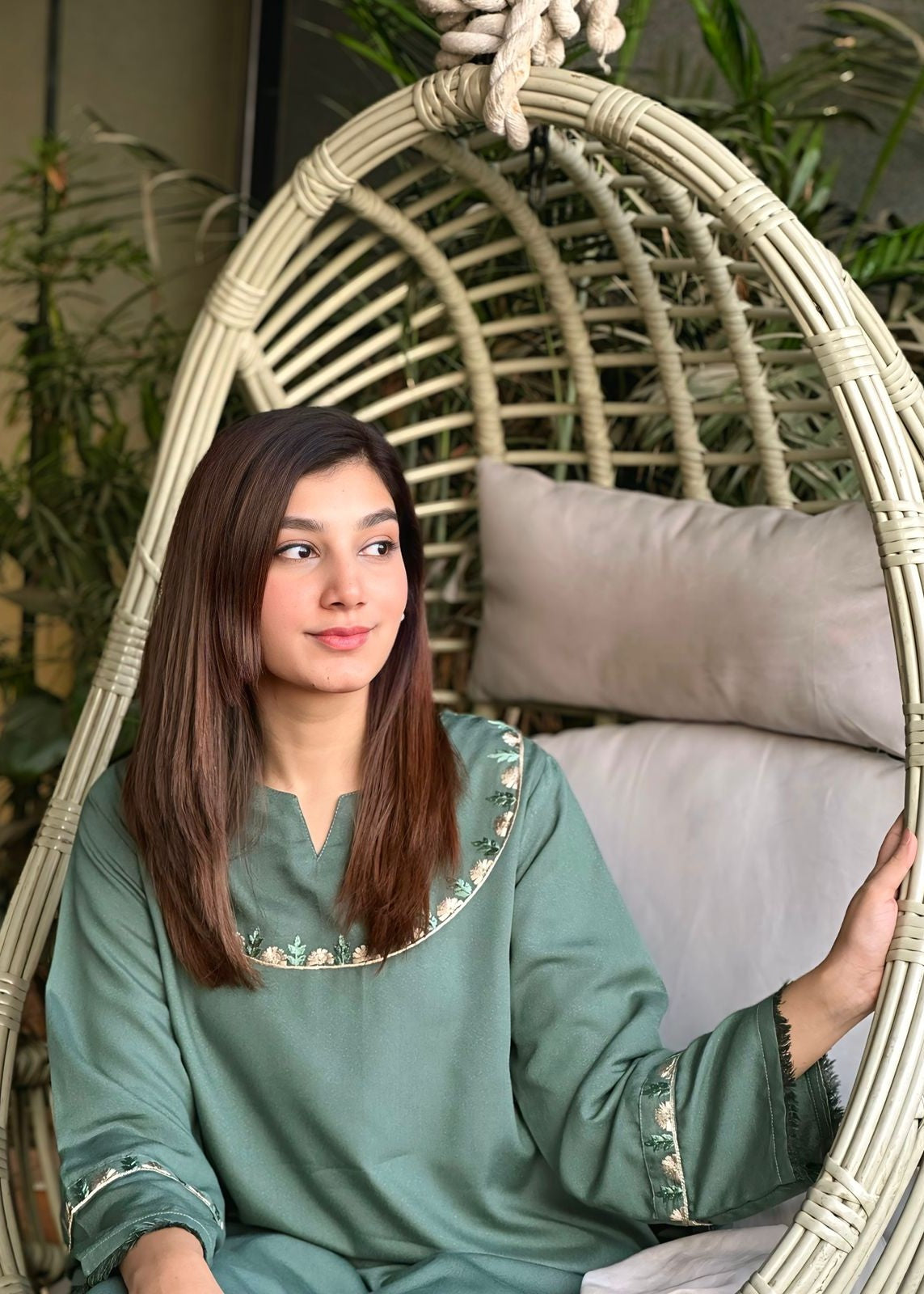 karandi Co Ord Sets in Sage green