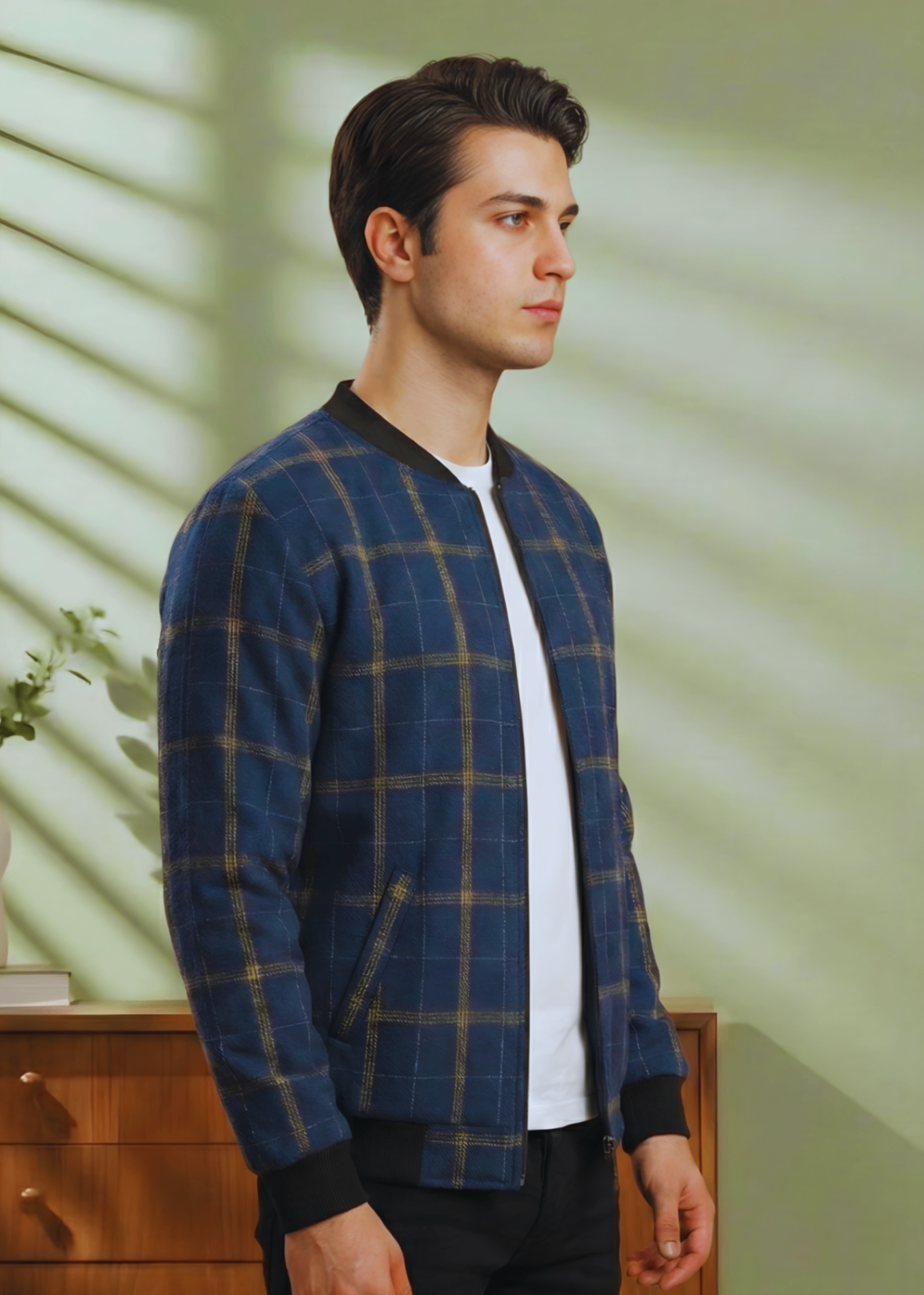 herringbone Jacket in Blue