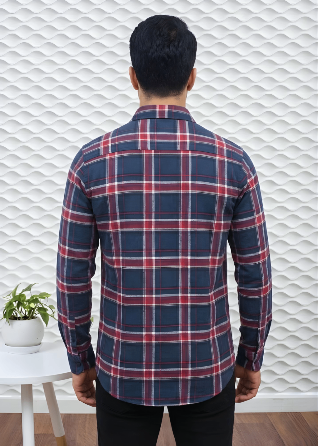 flannel Casual Shirt in Multi, blue, red