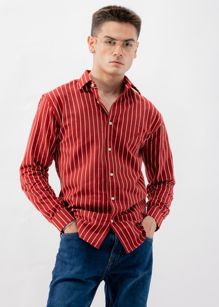 flannel Casual Shirt in Maroon