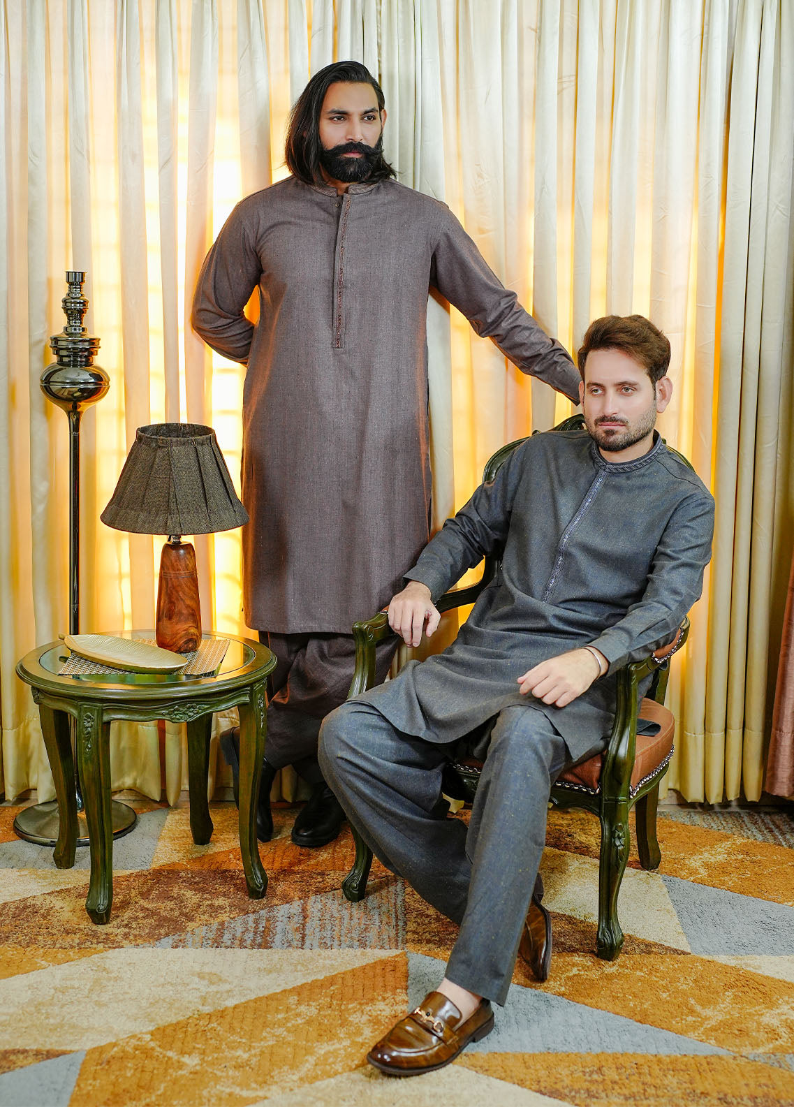 cotton viscose Shalwar Kameez in Mocha brown